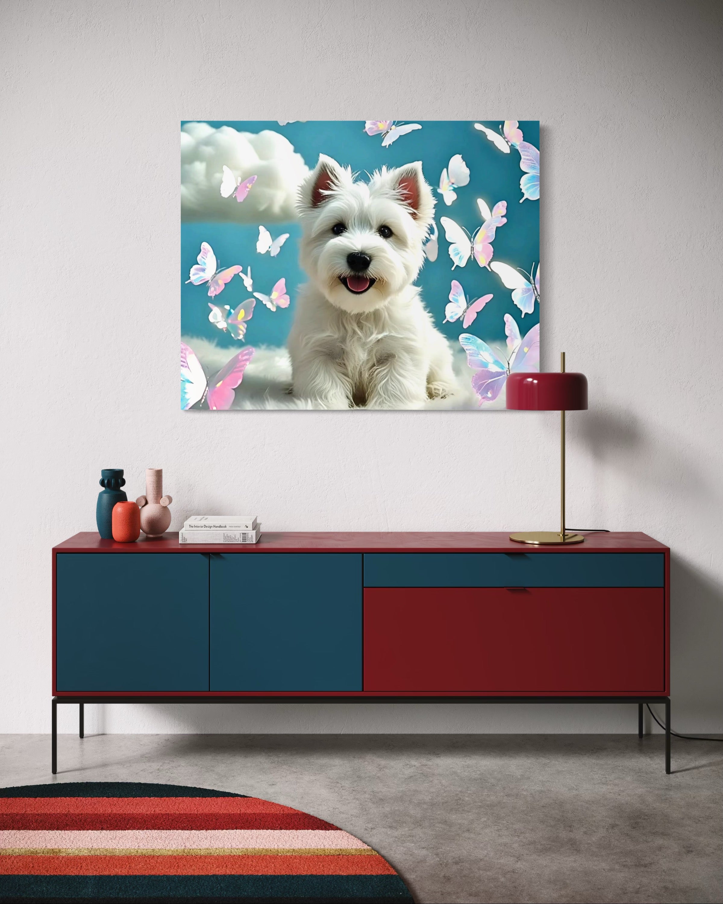 Westie Puppy with Holographic Butterflies