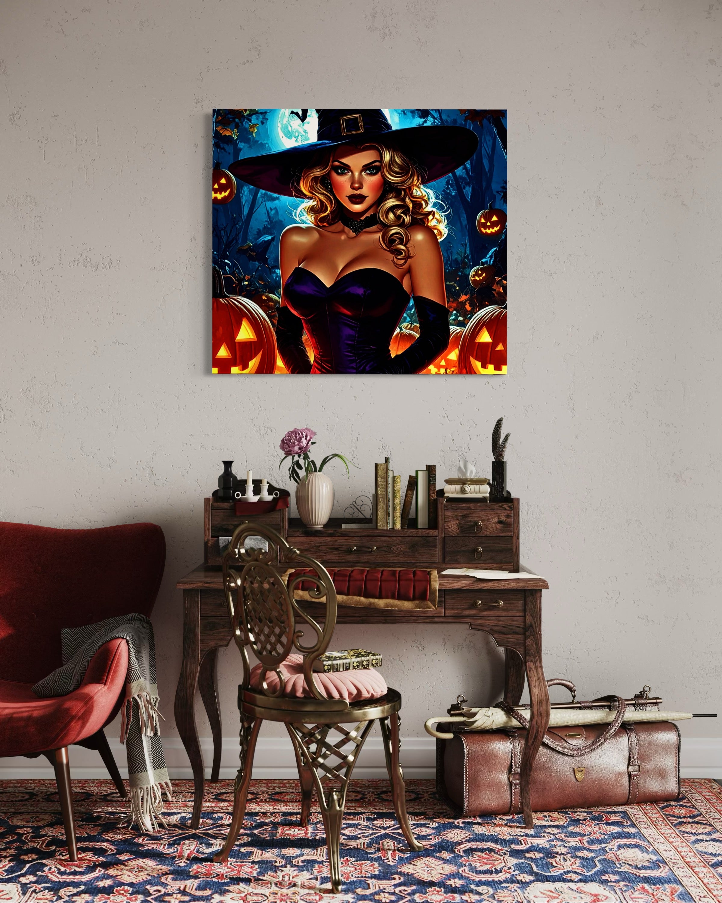 Halloween Blonde Witch Museum Print