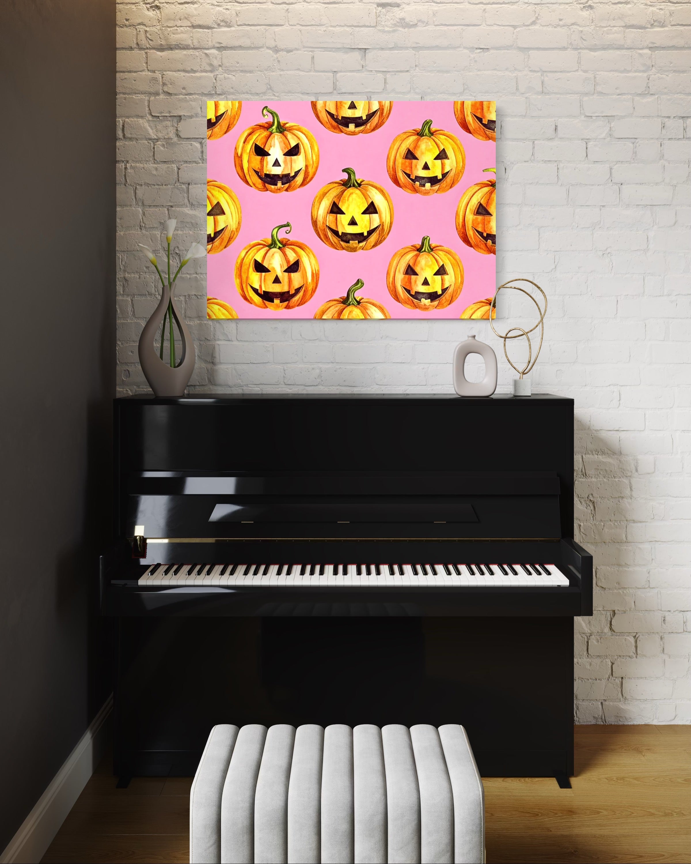 Jack O Lantern Pattern on Pink