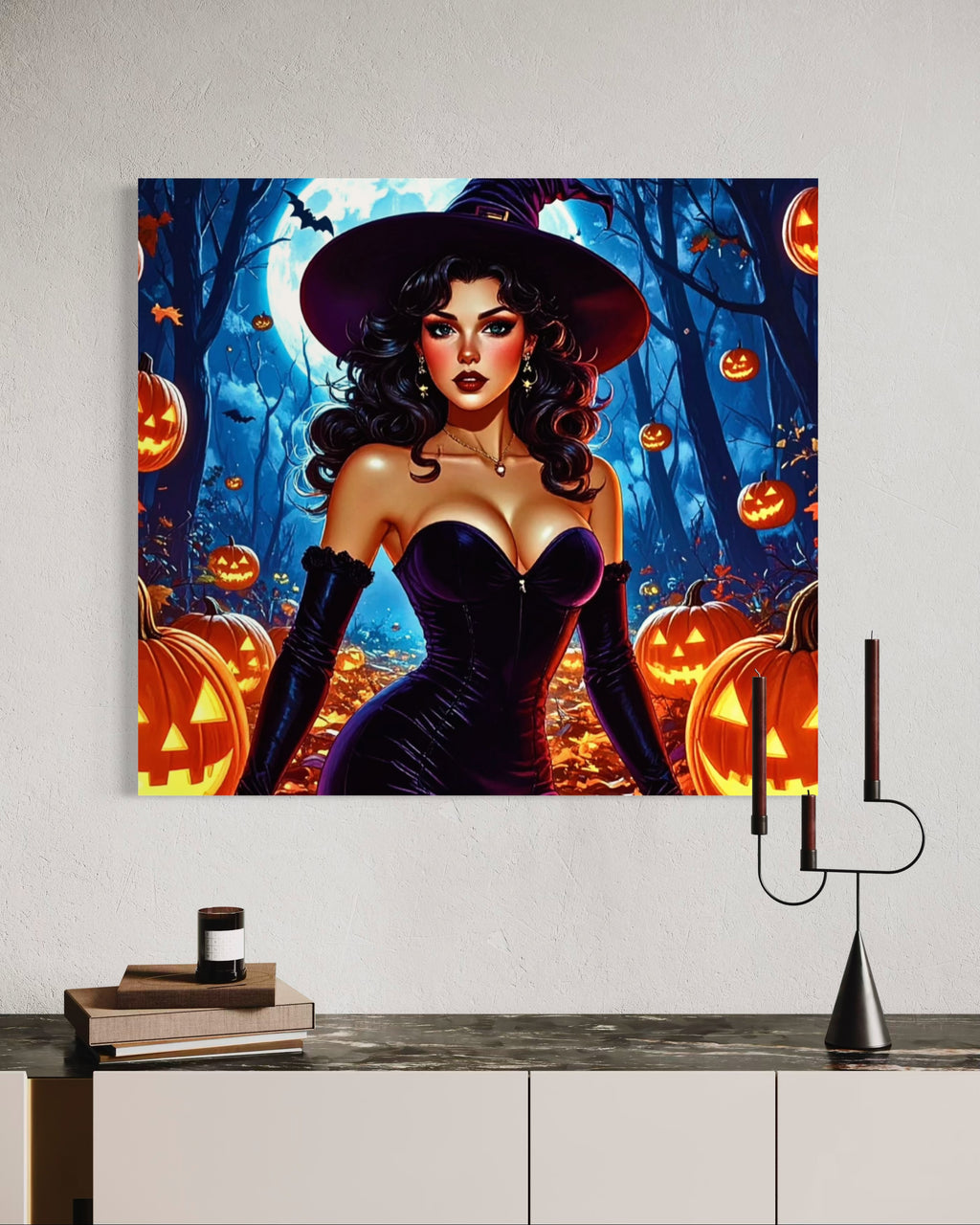 Retro 1950's Brunette Witch Museum Print