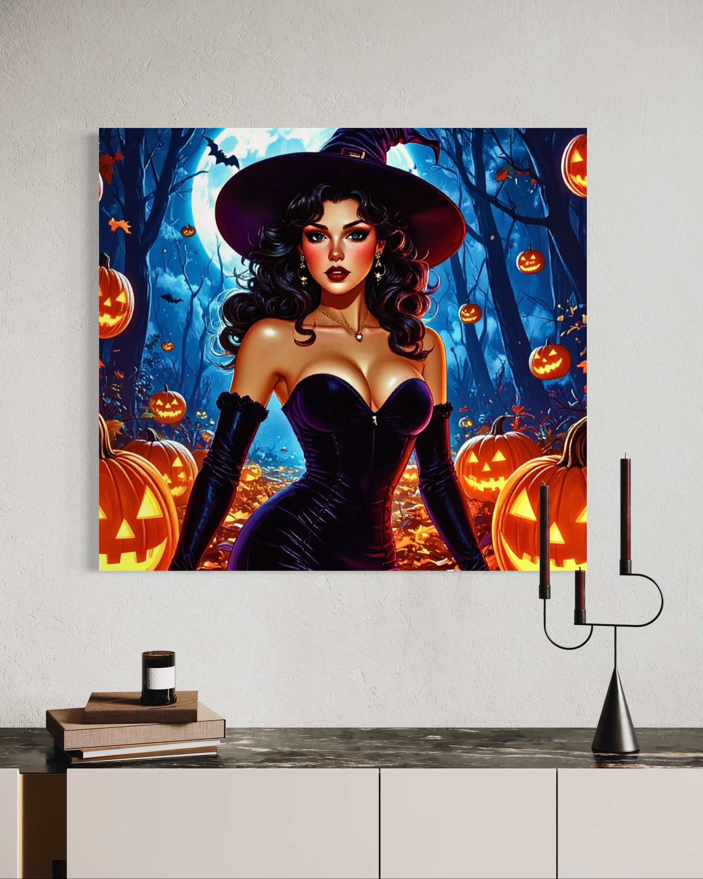 Retro 1950's Brunette Witch Museum Print