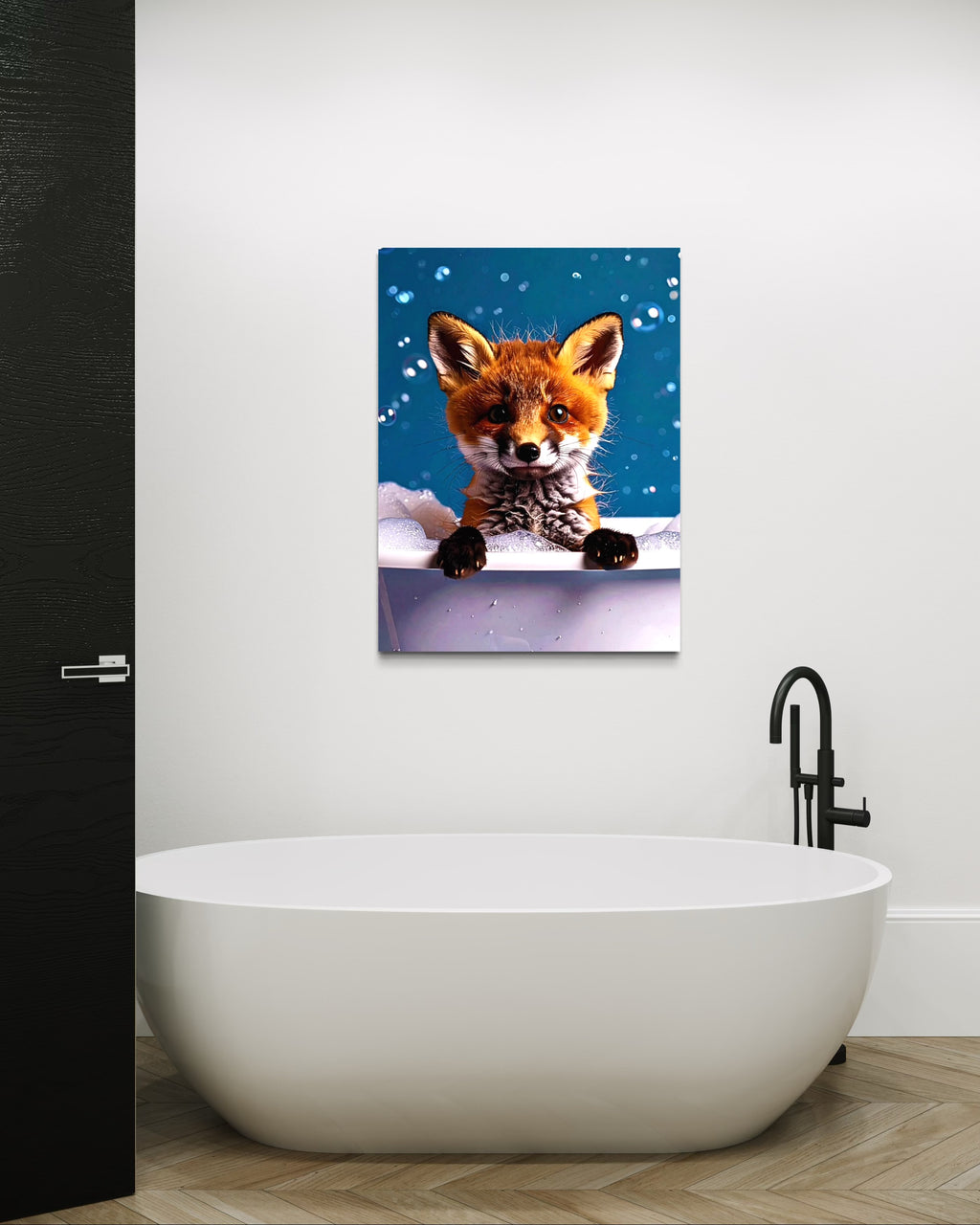Fox in a Bubble Bath Museum Print