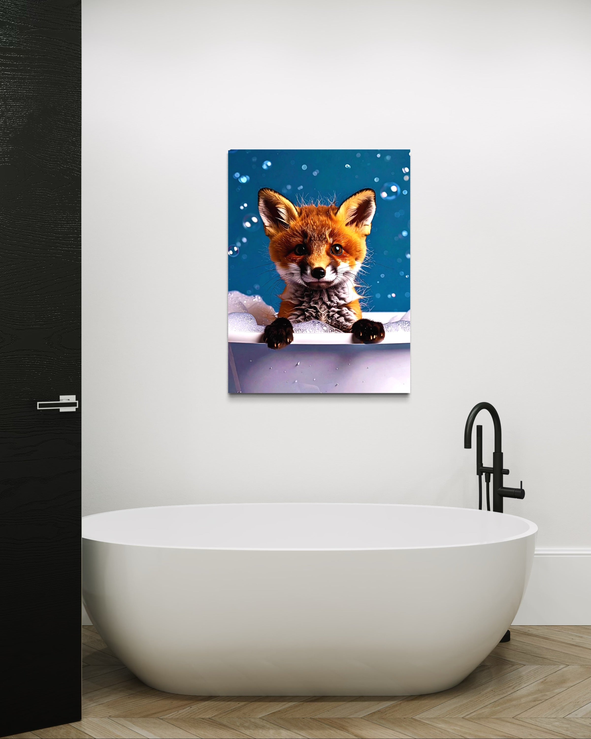 Fox in a Bubble Bath Museum Print