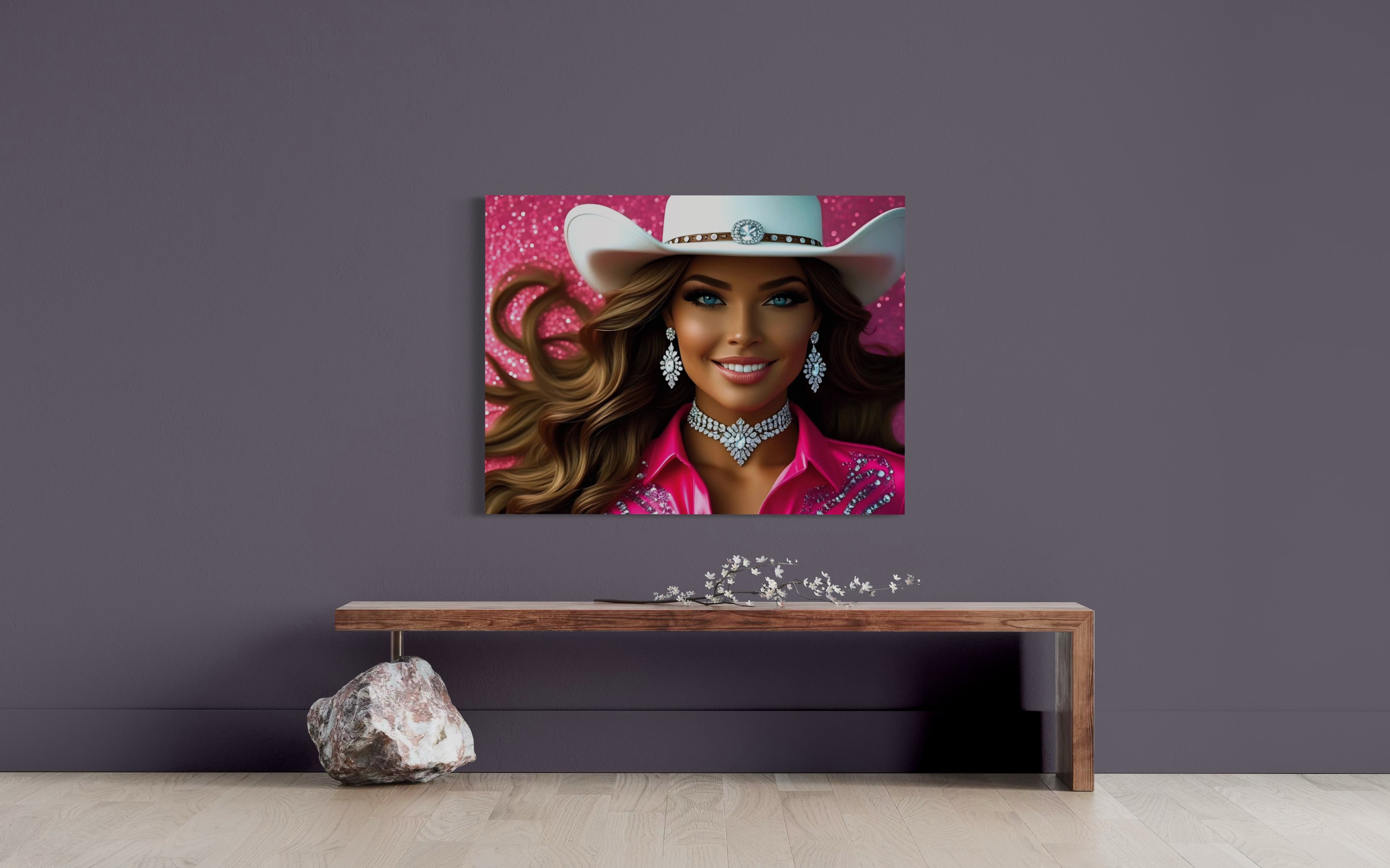 Cowgirl Princess - Brown Hair Museum Print