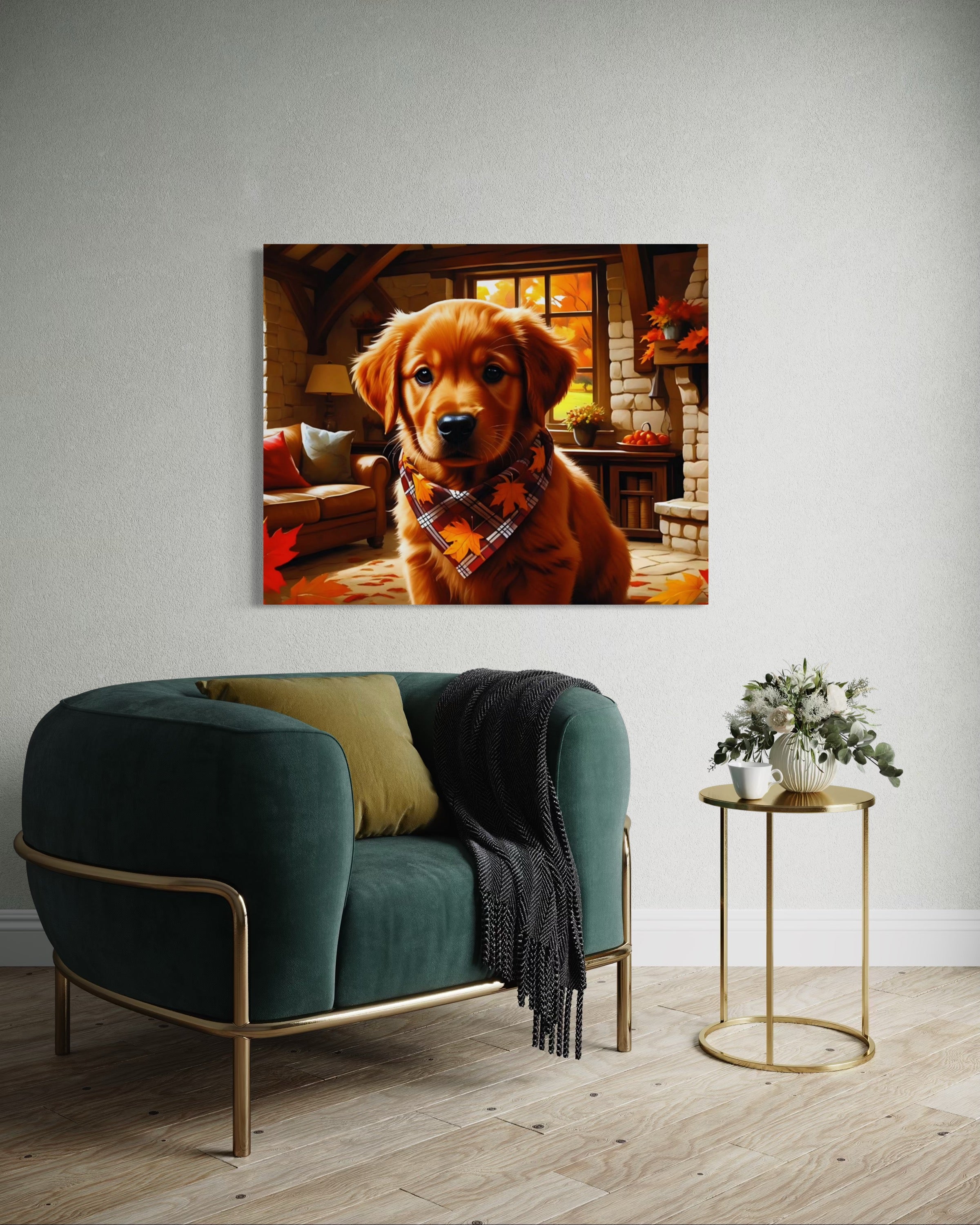 Autumn Red Golden Retriever Puppy