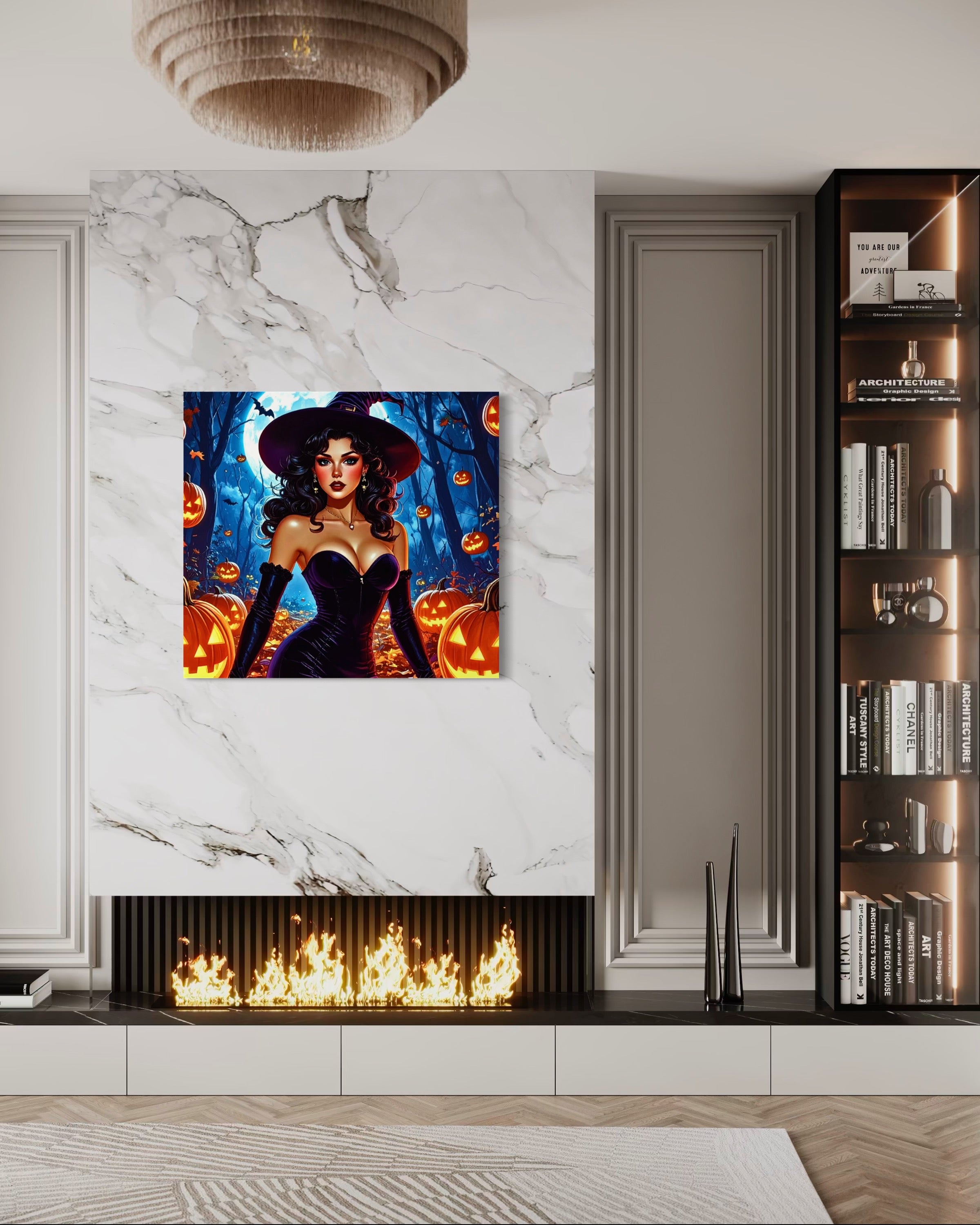 Retro 1950's Brunette Witch Museum Print