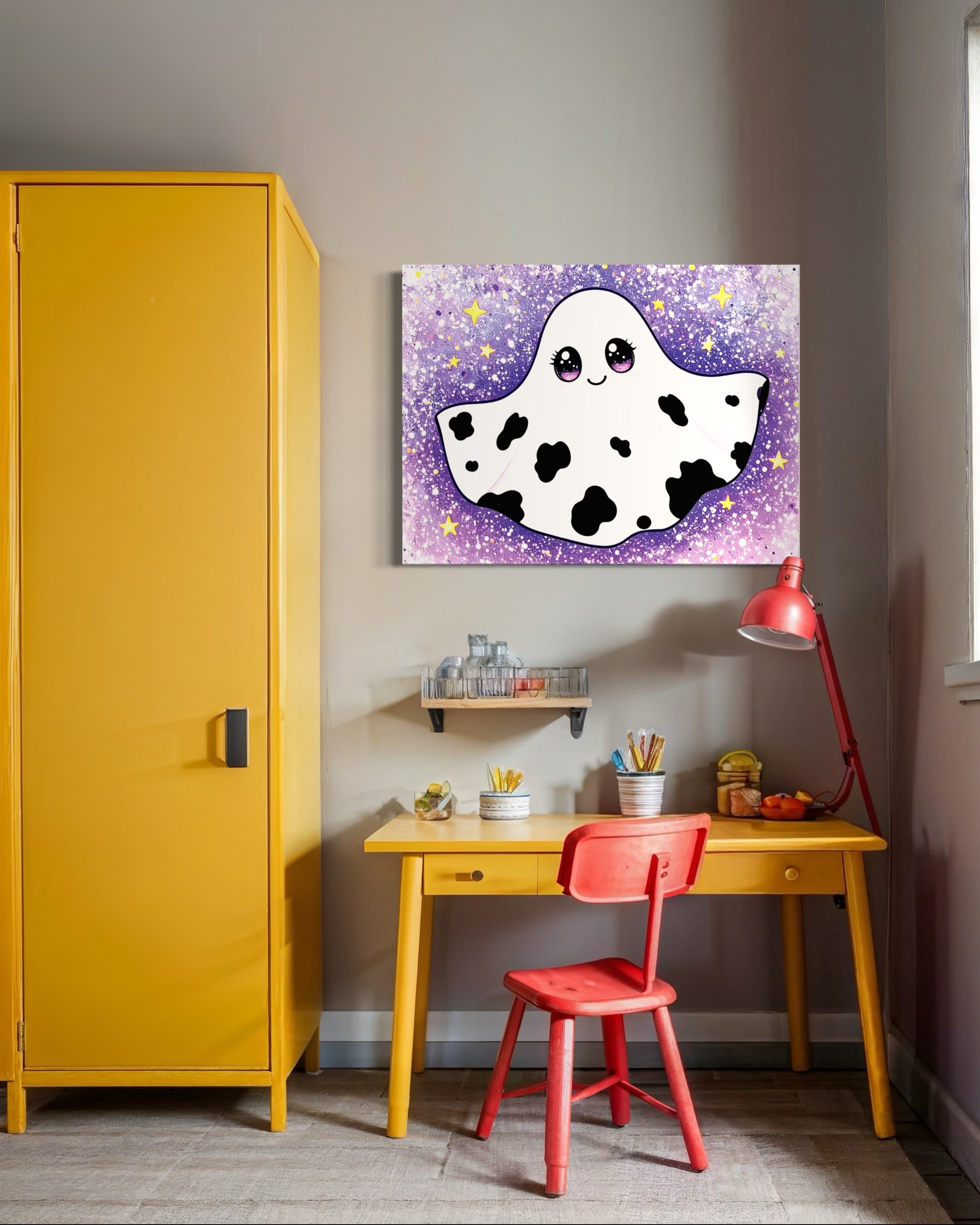 Cow Print Ghost Girl Cutie on Glitter
