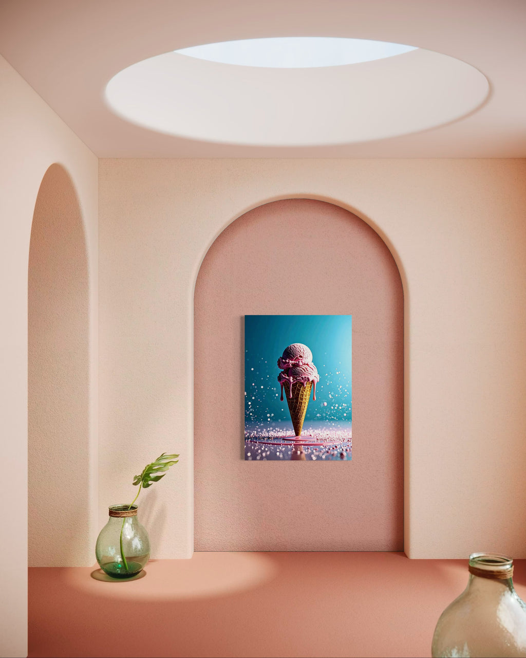 Strawberry Ice Cream Double Scoop Museum Print
