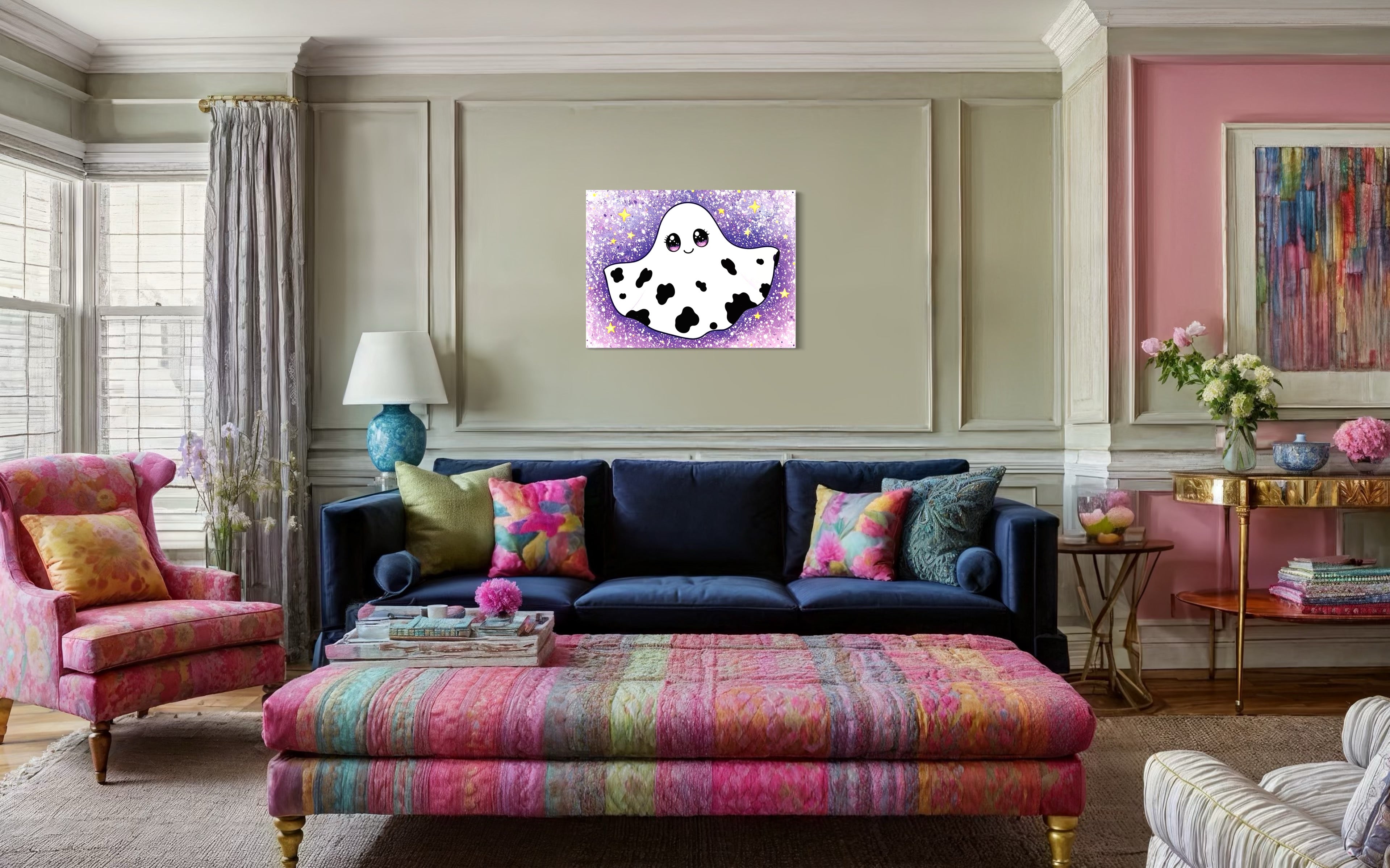 Cow Print Ghost Girl Cutie on Glitter