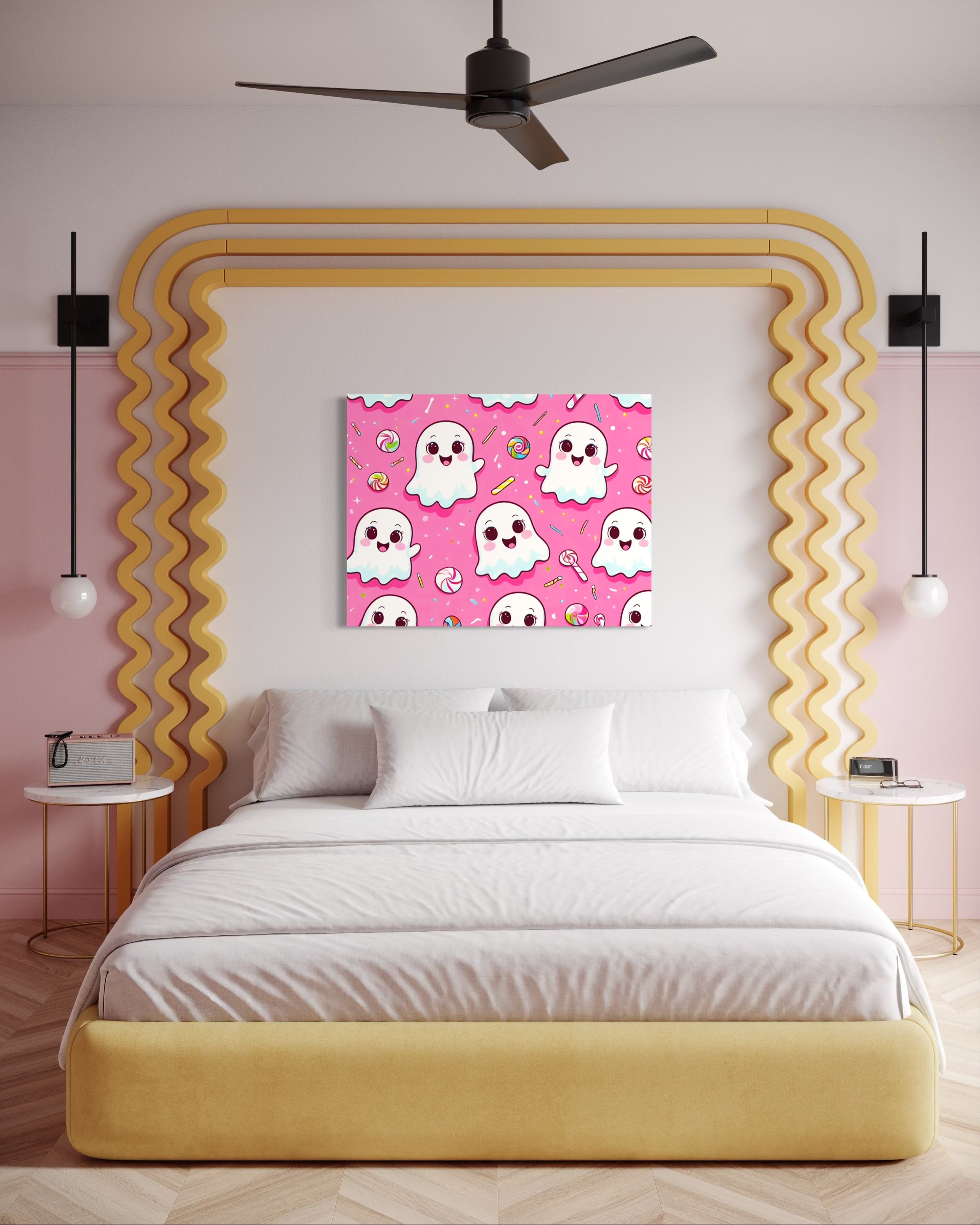 Ghost and Candy Pattern on Pink