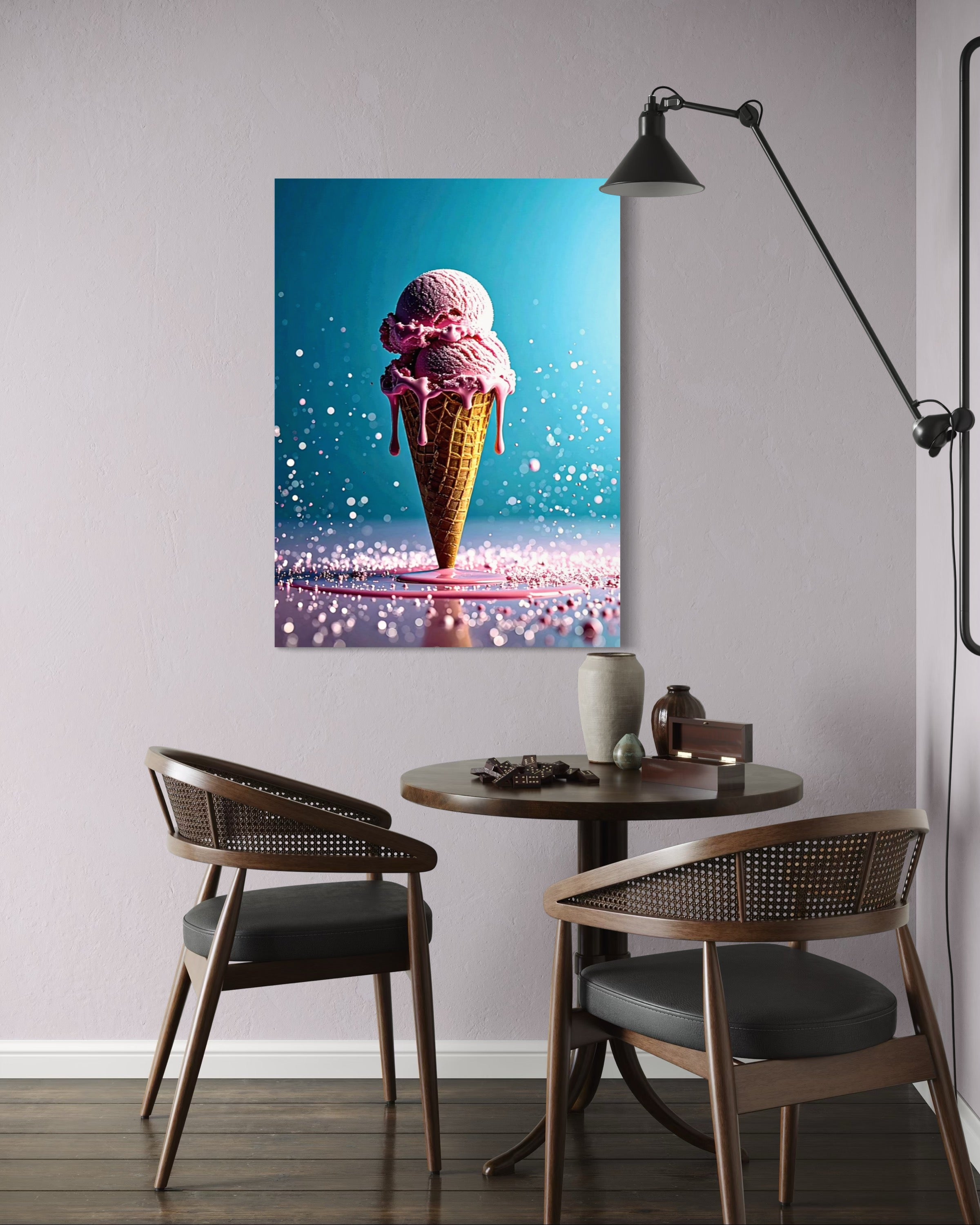 Strawberry Ice Cream Double Scoop Museum Print