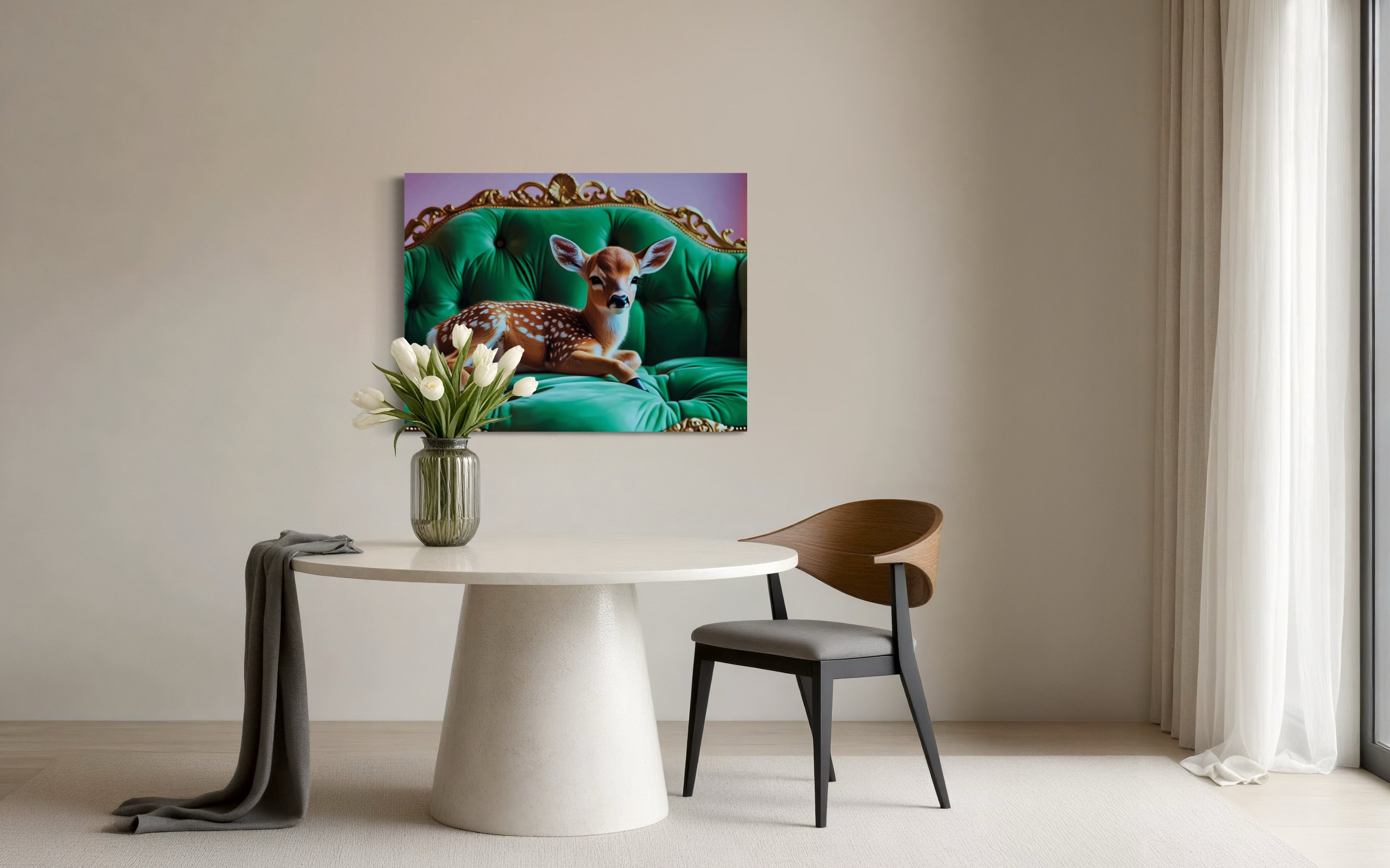 Baby Deer Resting Museum Print