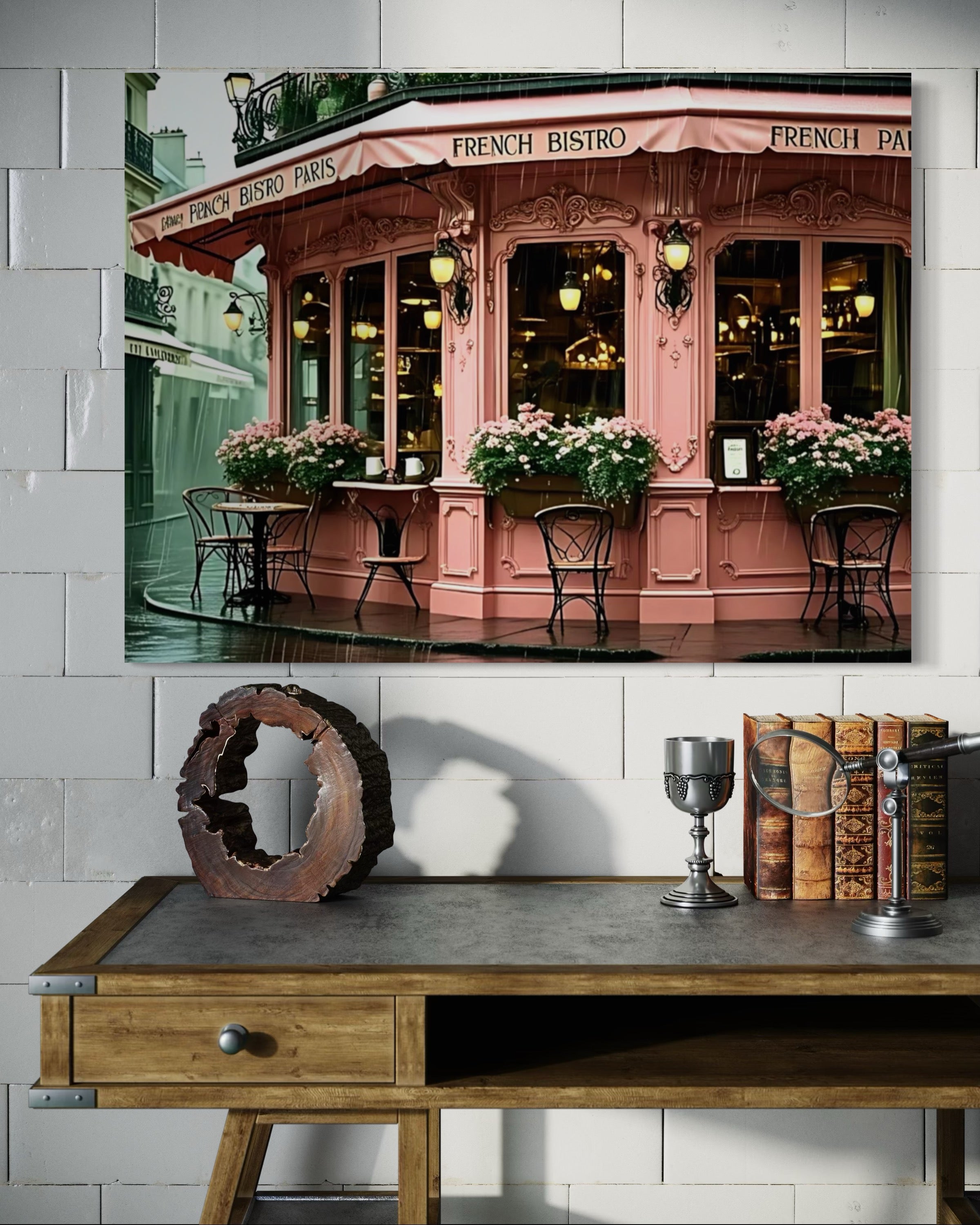 Pink Bistro in the Rain