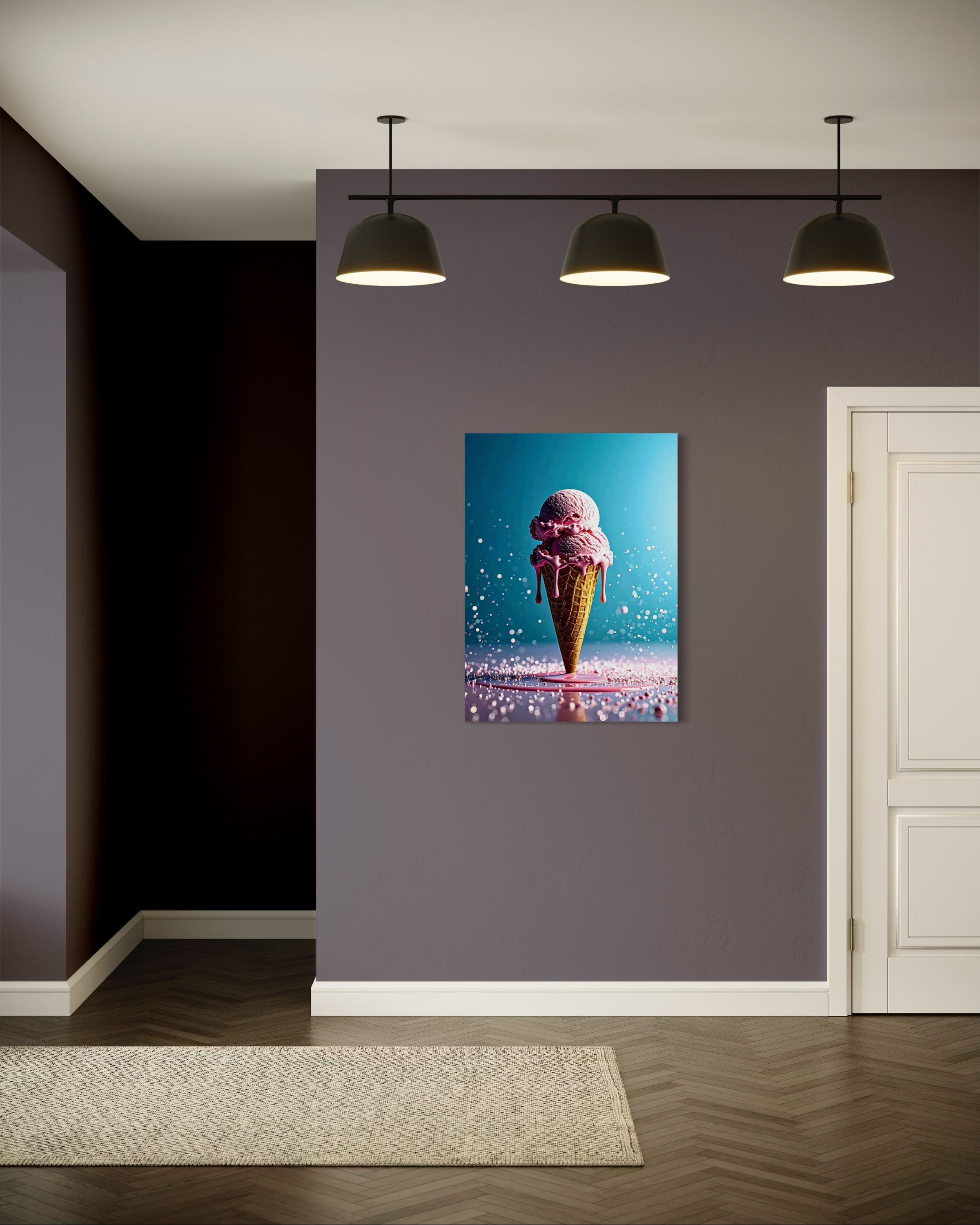 Strawberry Ice Cream Double Scoop Museum Print