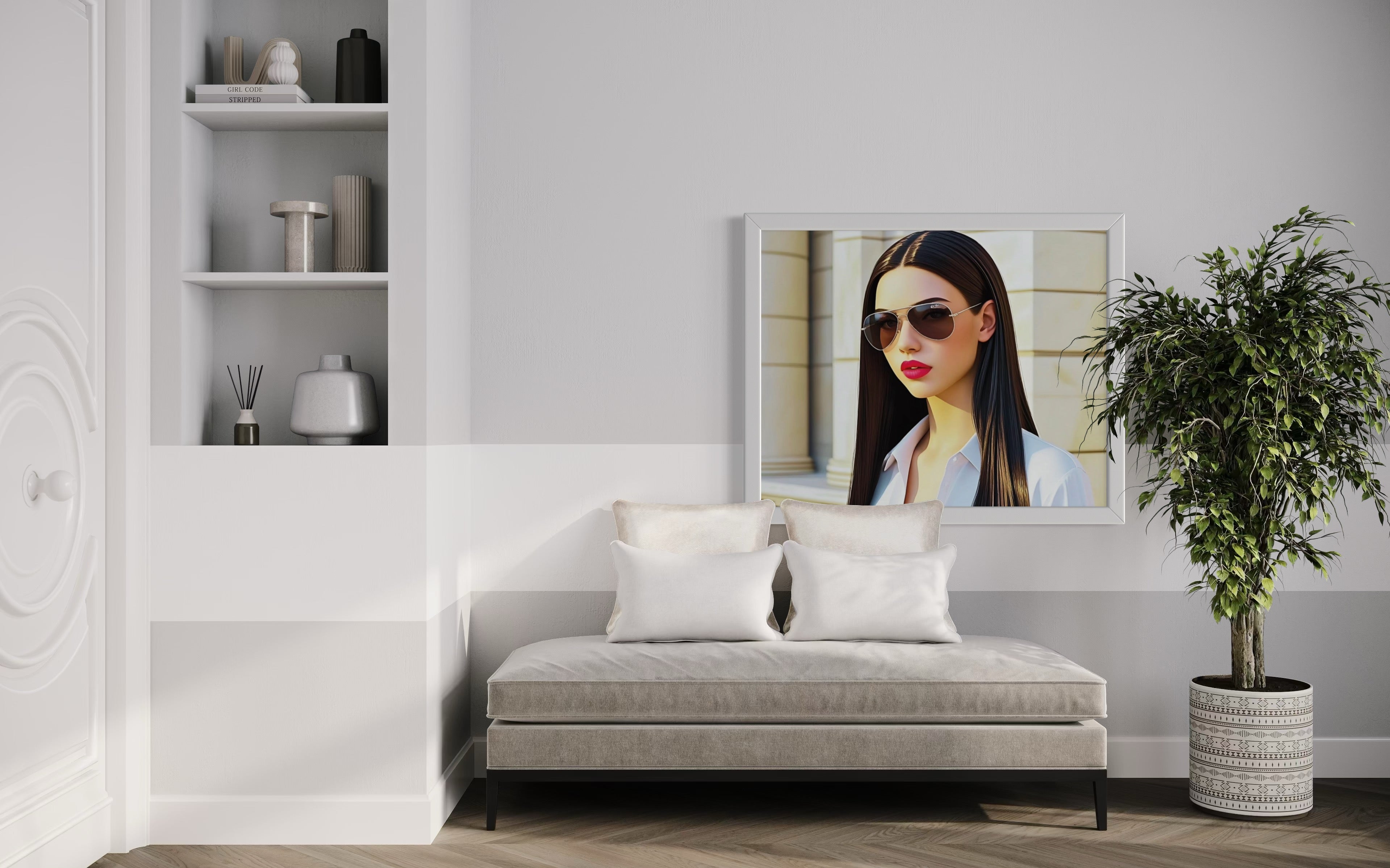 Business Babe with Sunglasses Museum Print