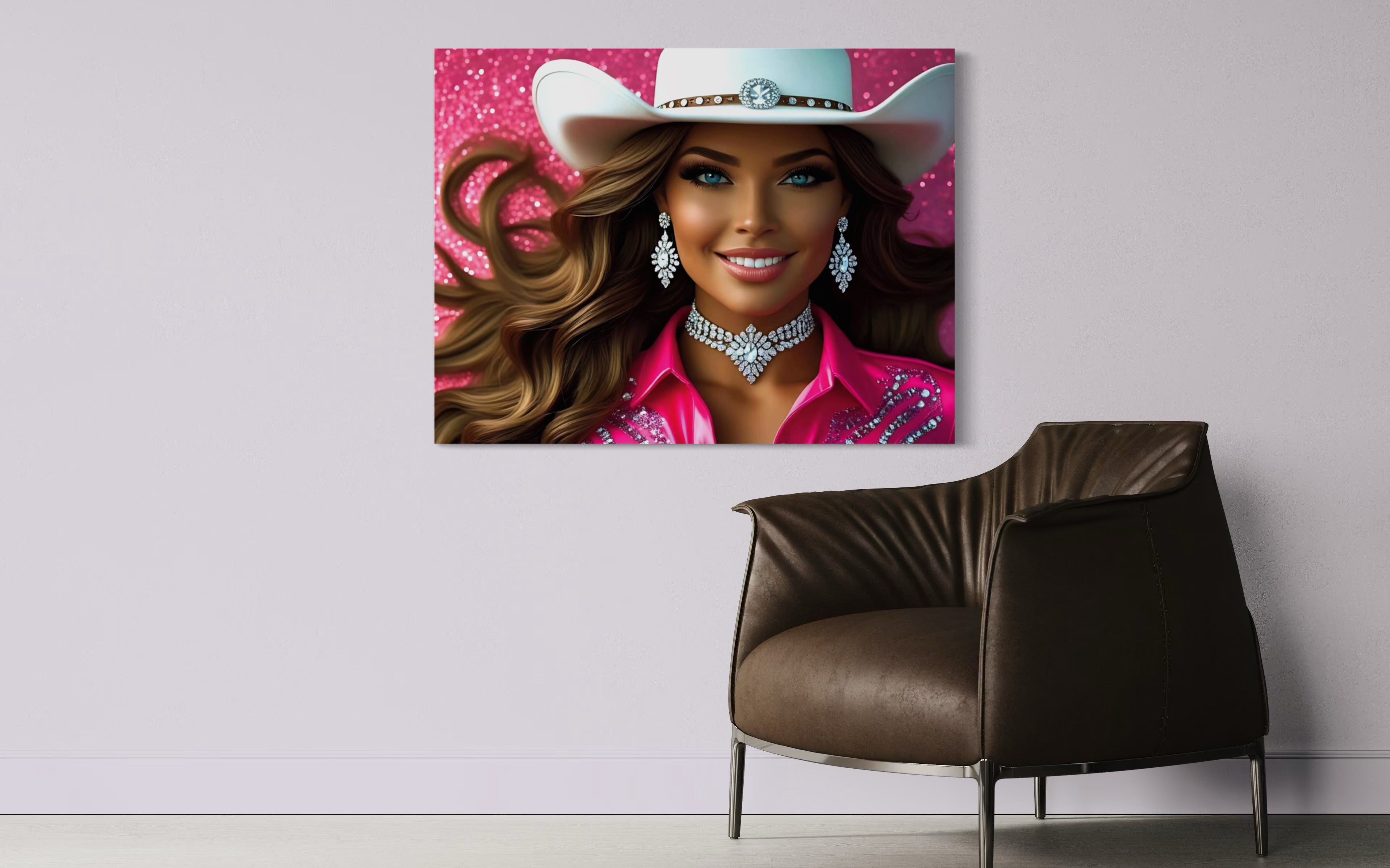 Cowgirl Princess - Brown Hair Museum Print