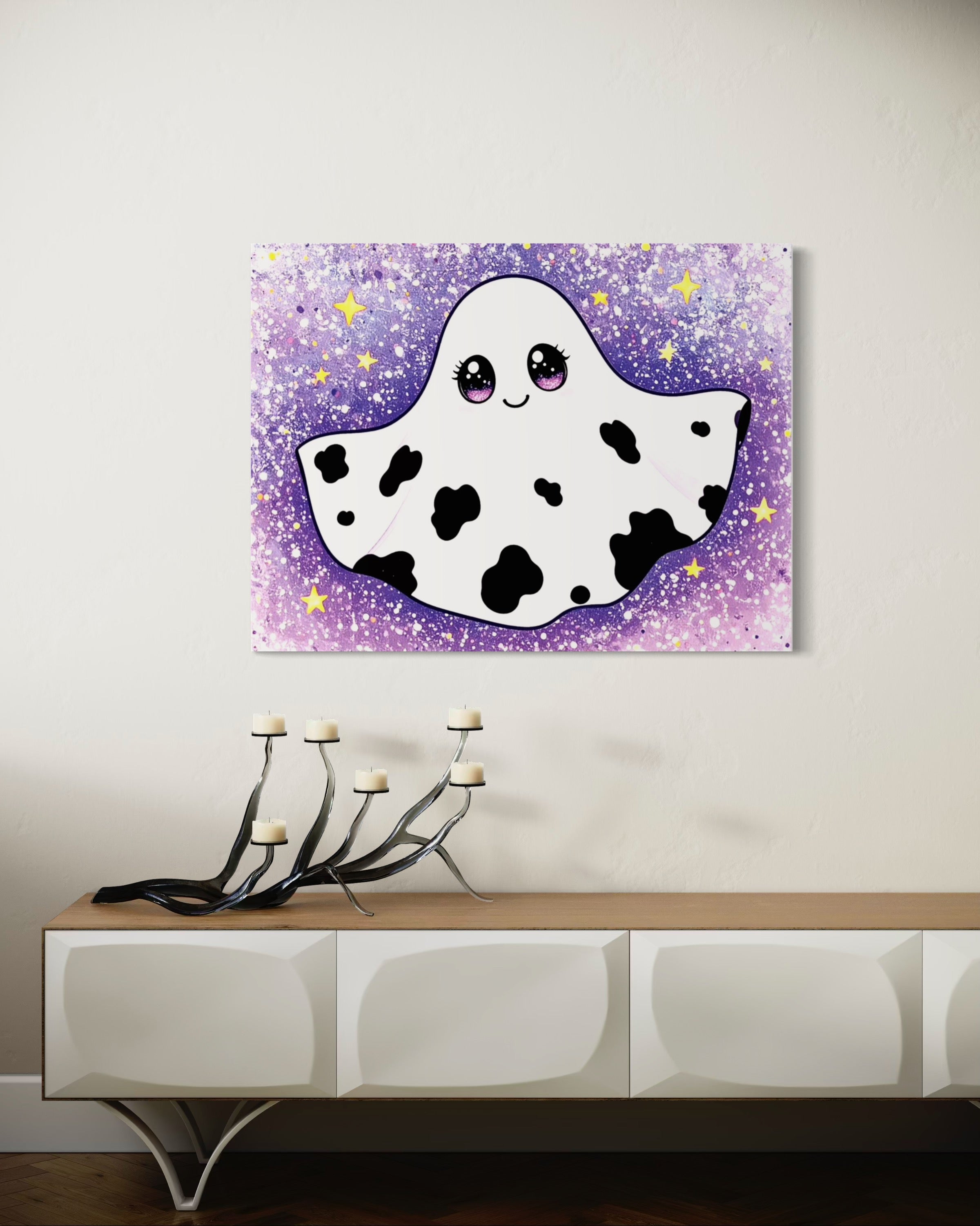 Cow Print Ghost Girl Cutie on Glitter