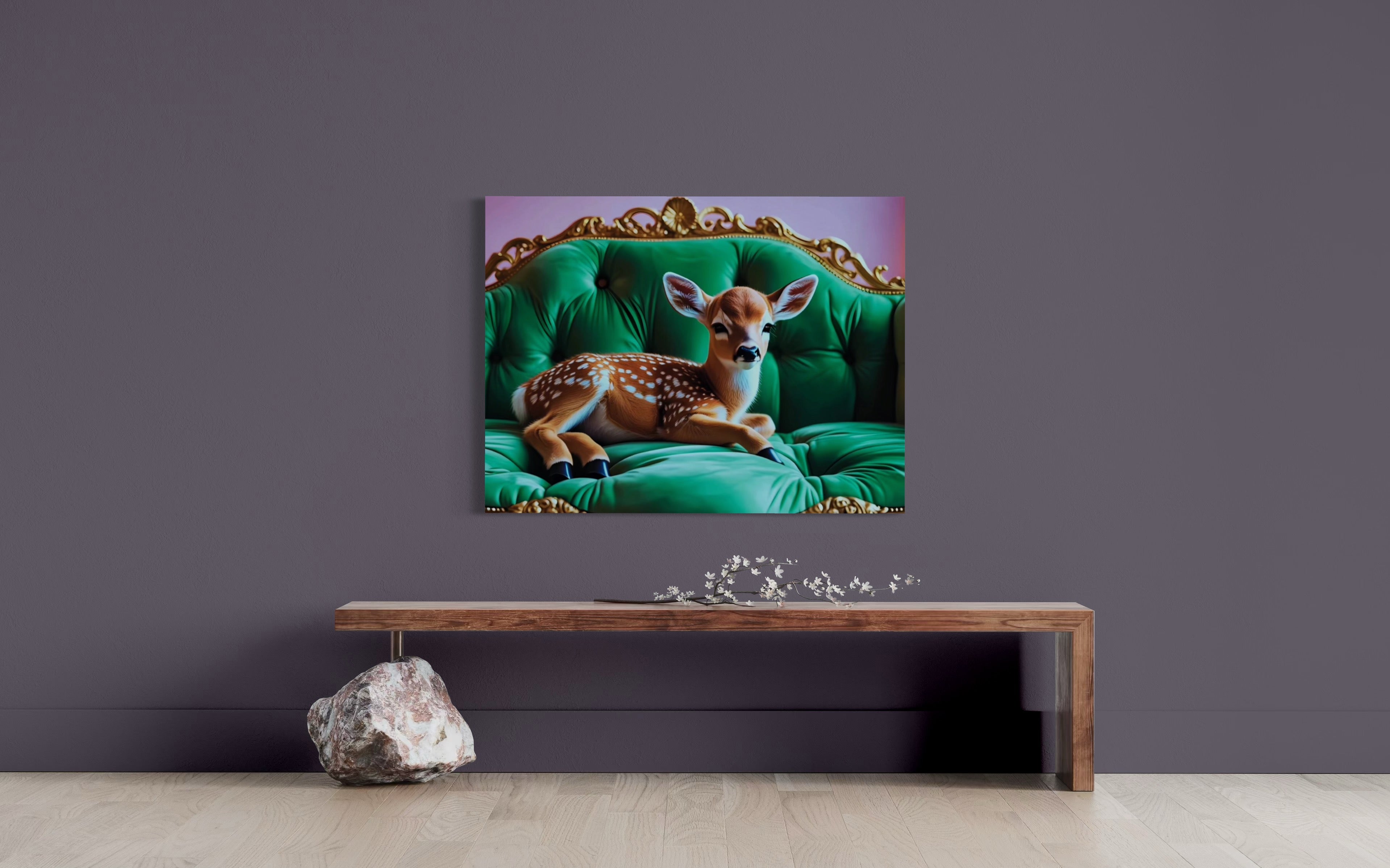 Baby Deer Resting Museum Print