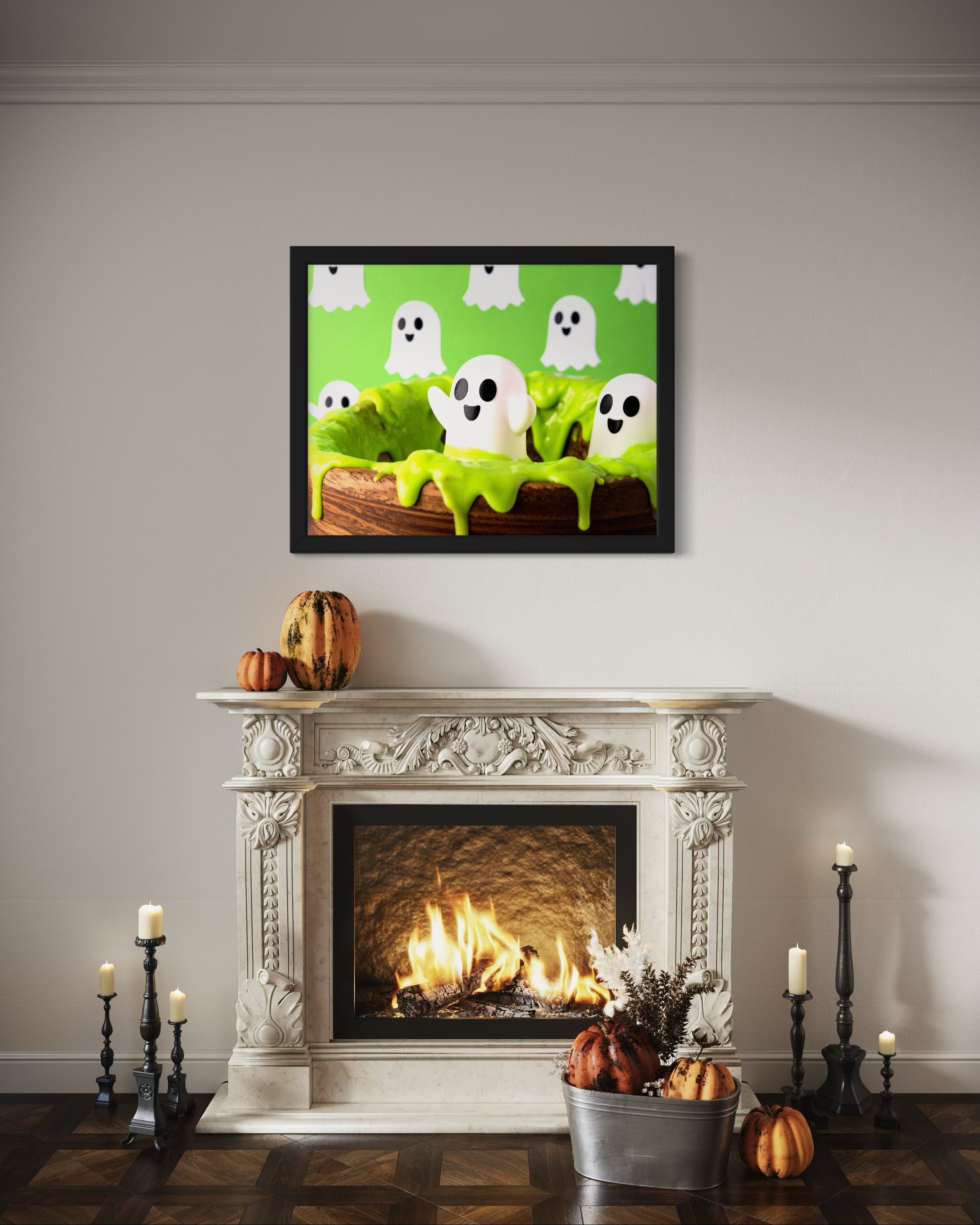 Ghosts in Green Slime Museum Print