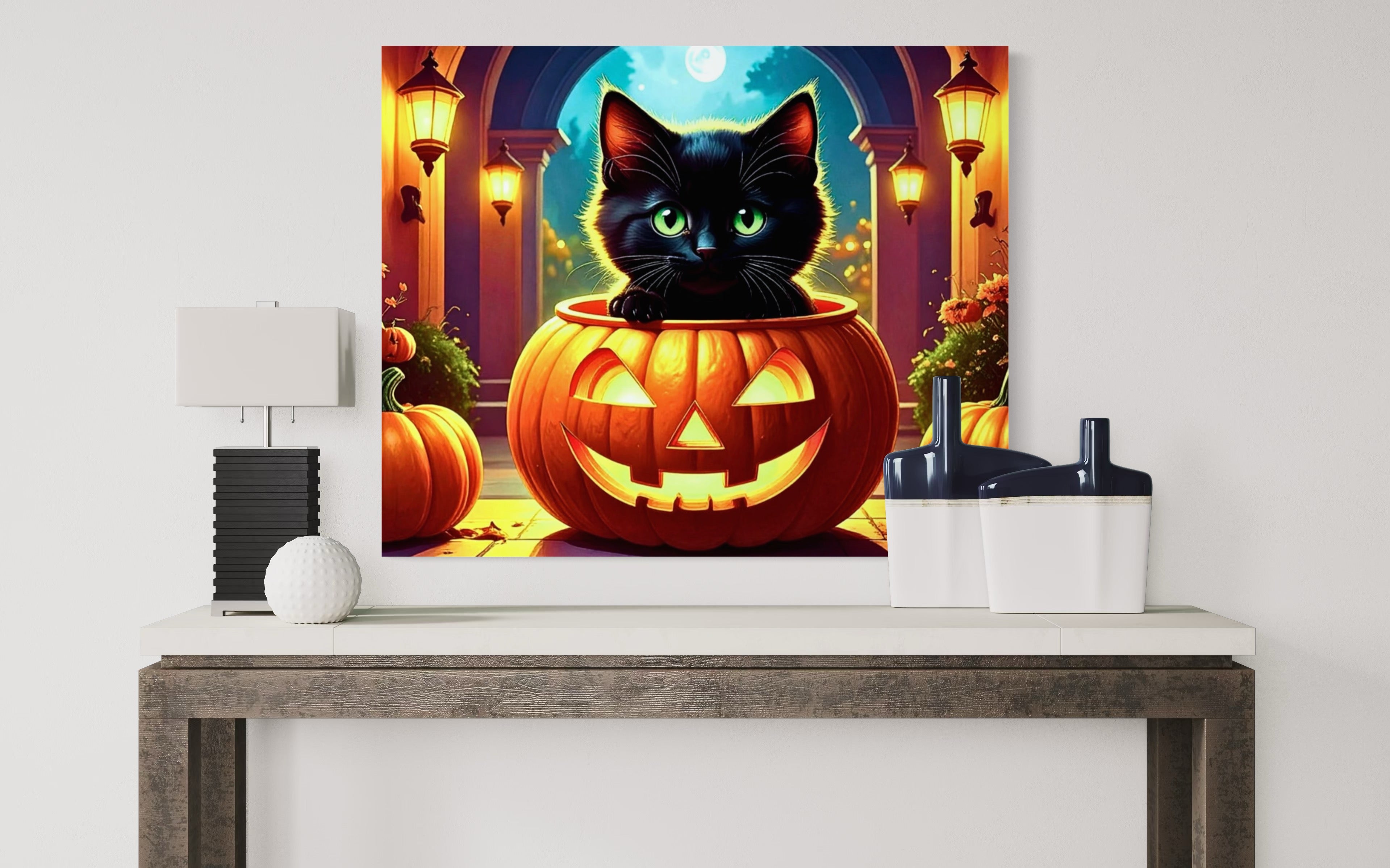 Kitten in Jack O Lantern