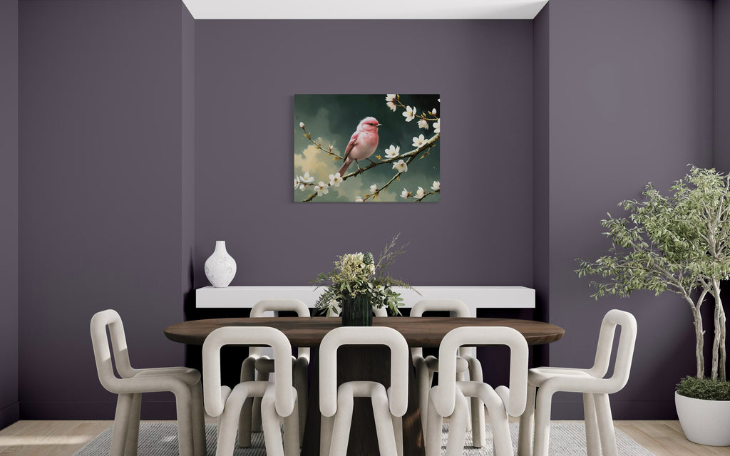 Bubblegum Bird with Blossoms Museum Print