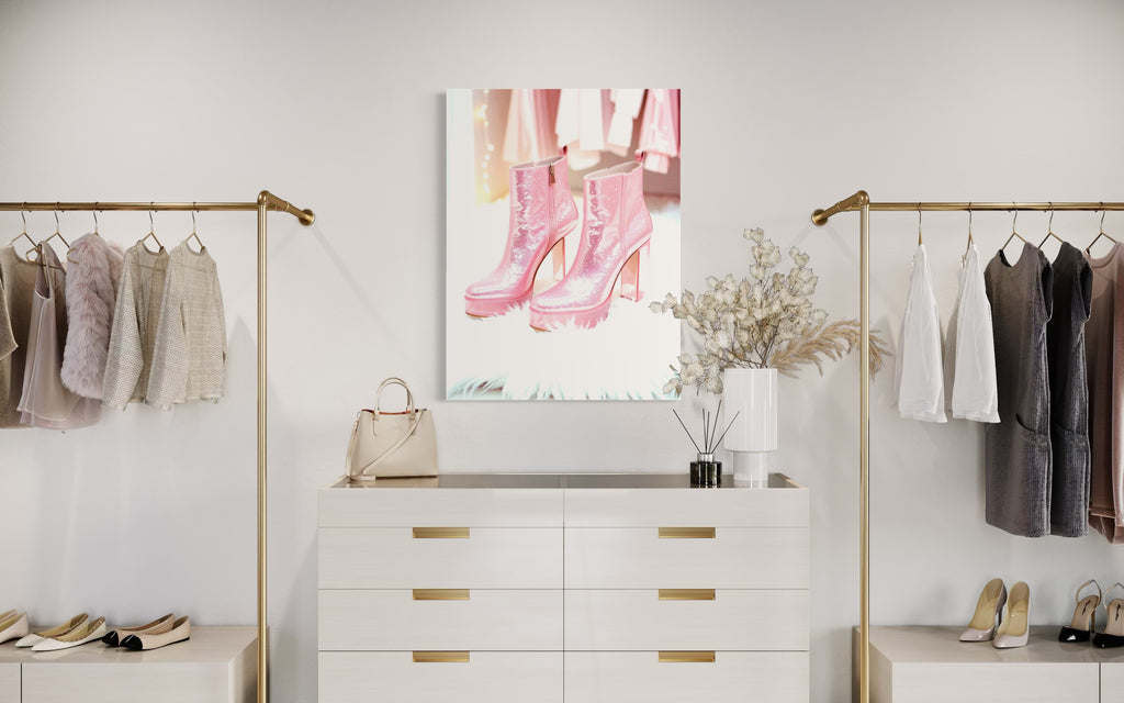 Pink Glitter Platforms Museum Print