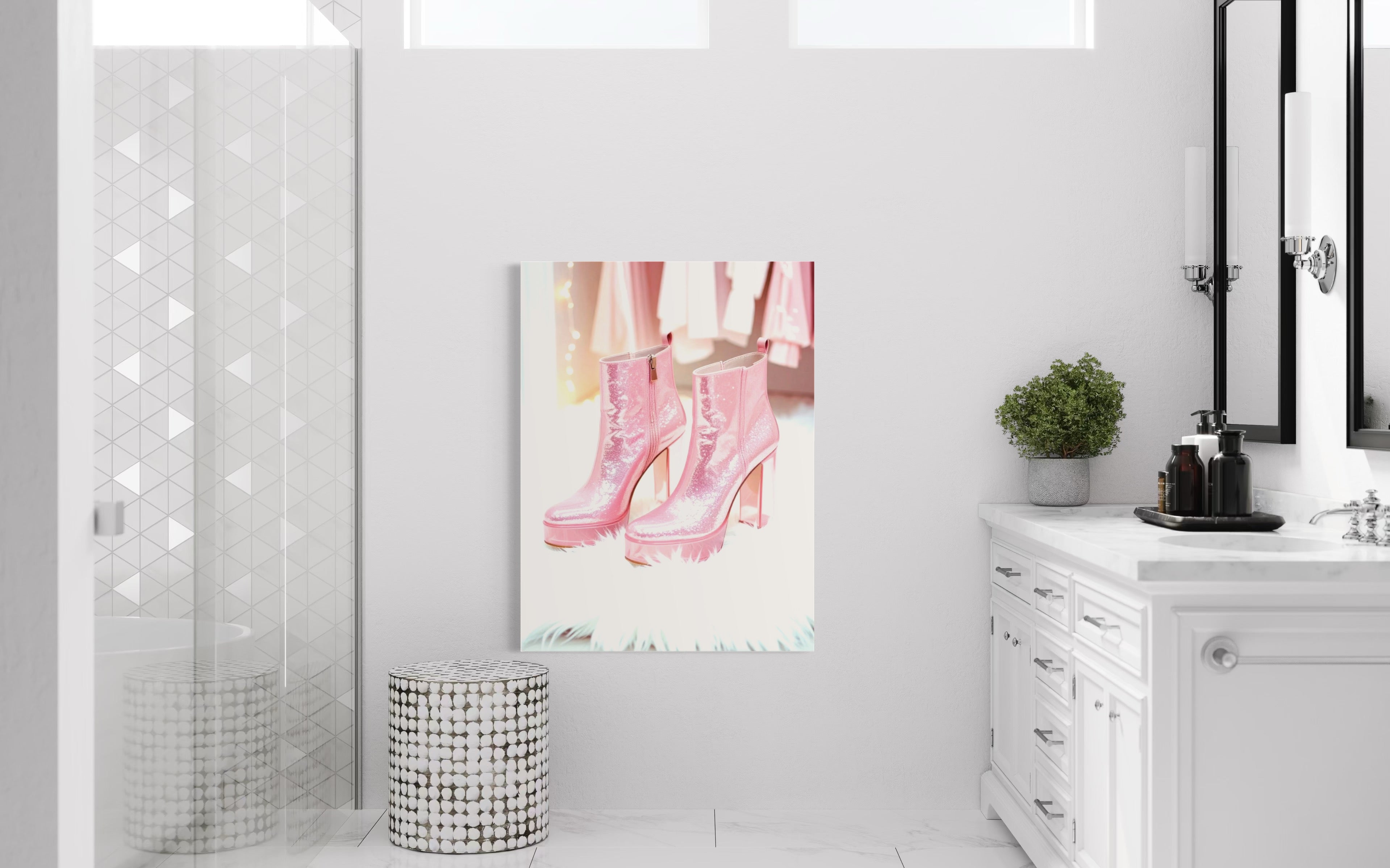 Pink Glitter Platforms Museum Print