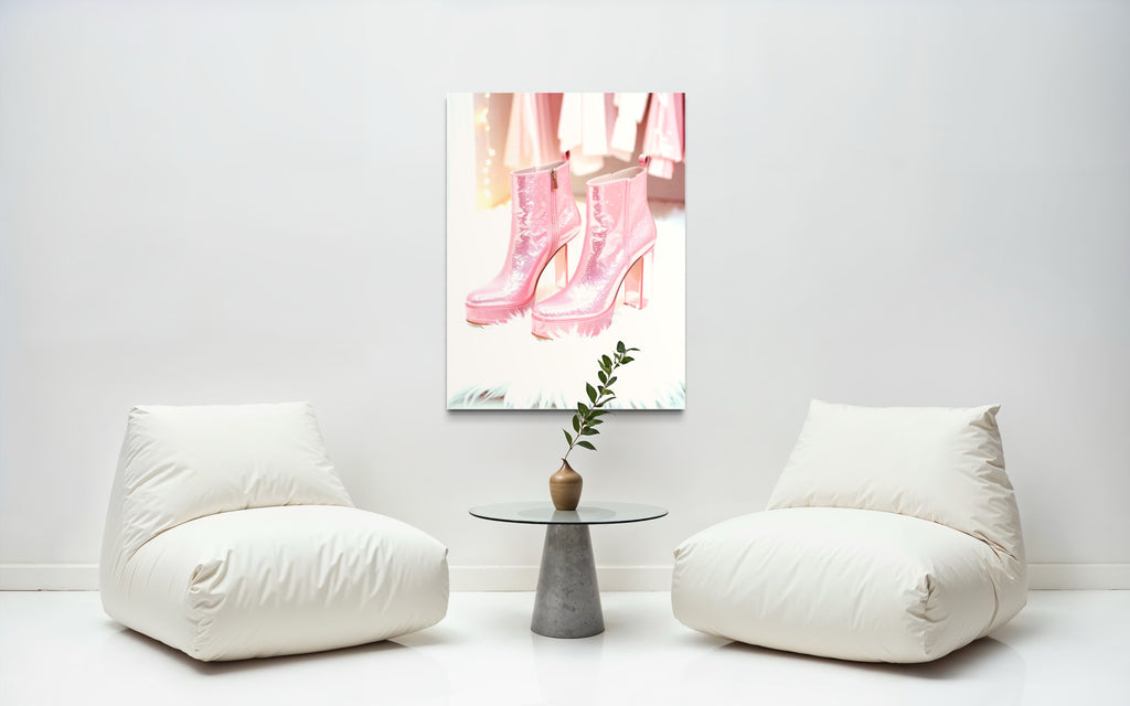 Pink Glitter Platforms Museum Print