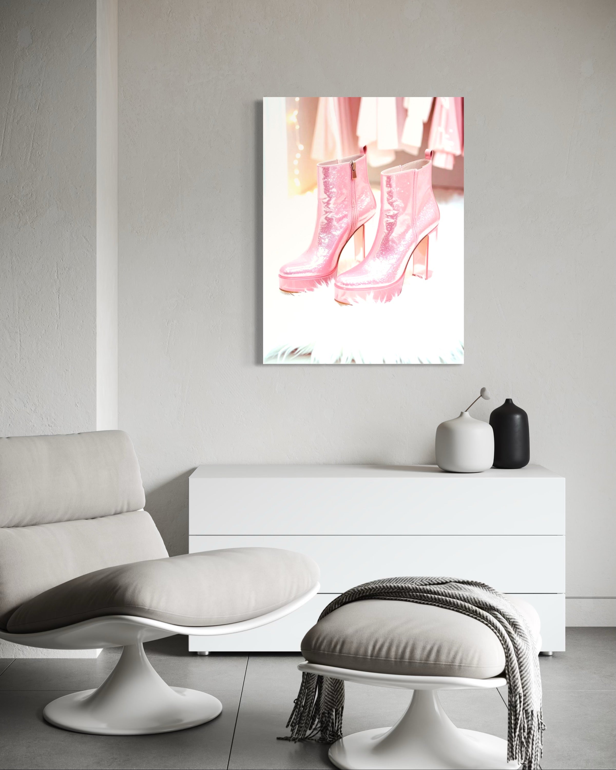 Pink Glitter Platforms Museum Print