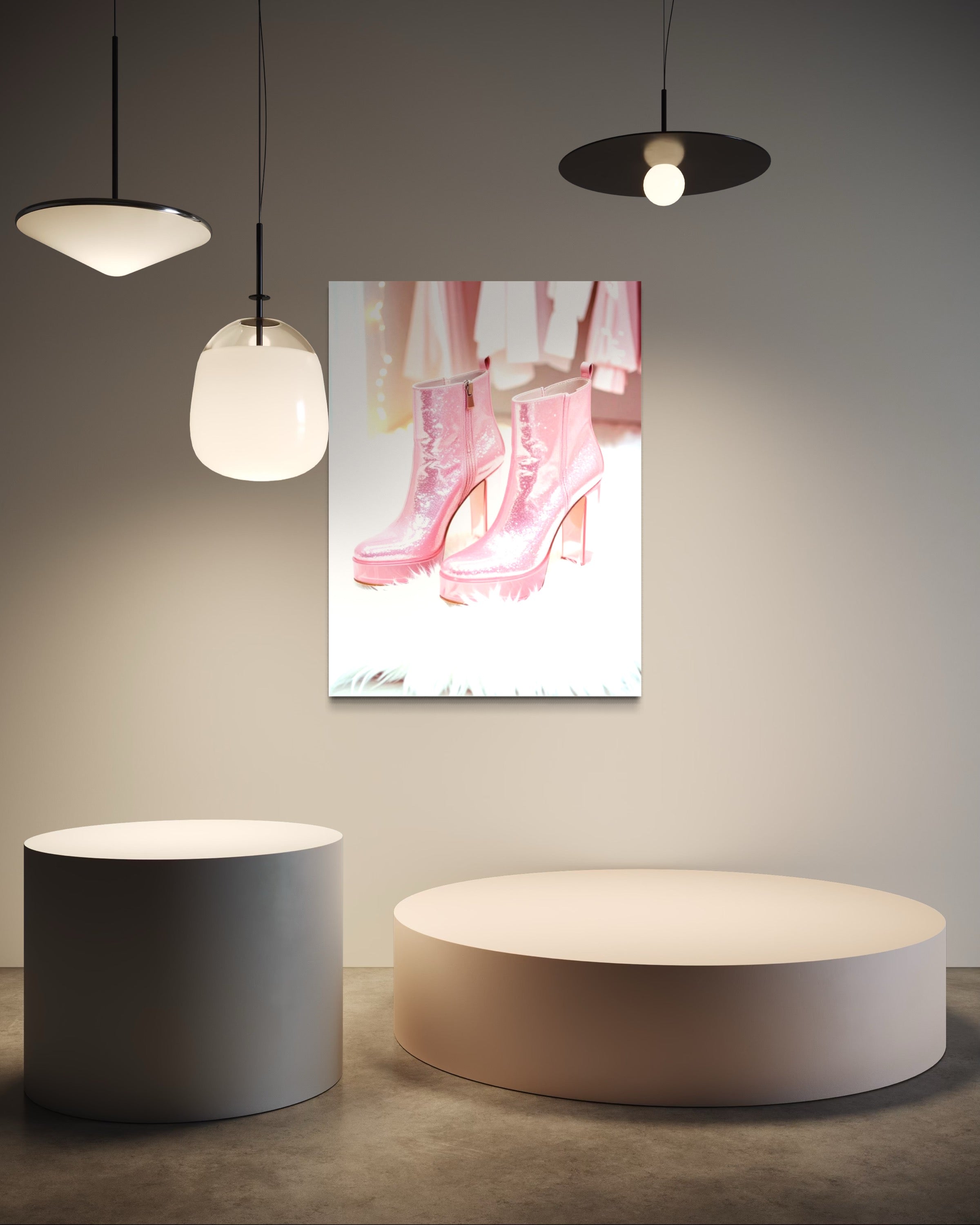 Pink Glitter Platforms Museum Print
