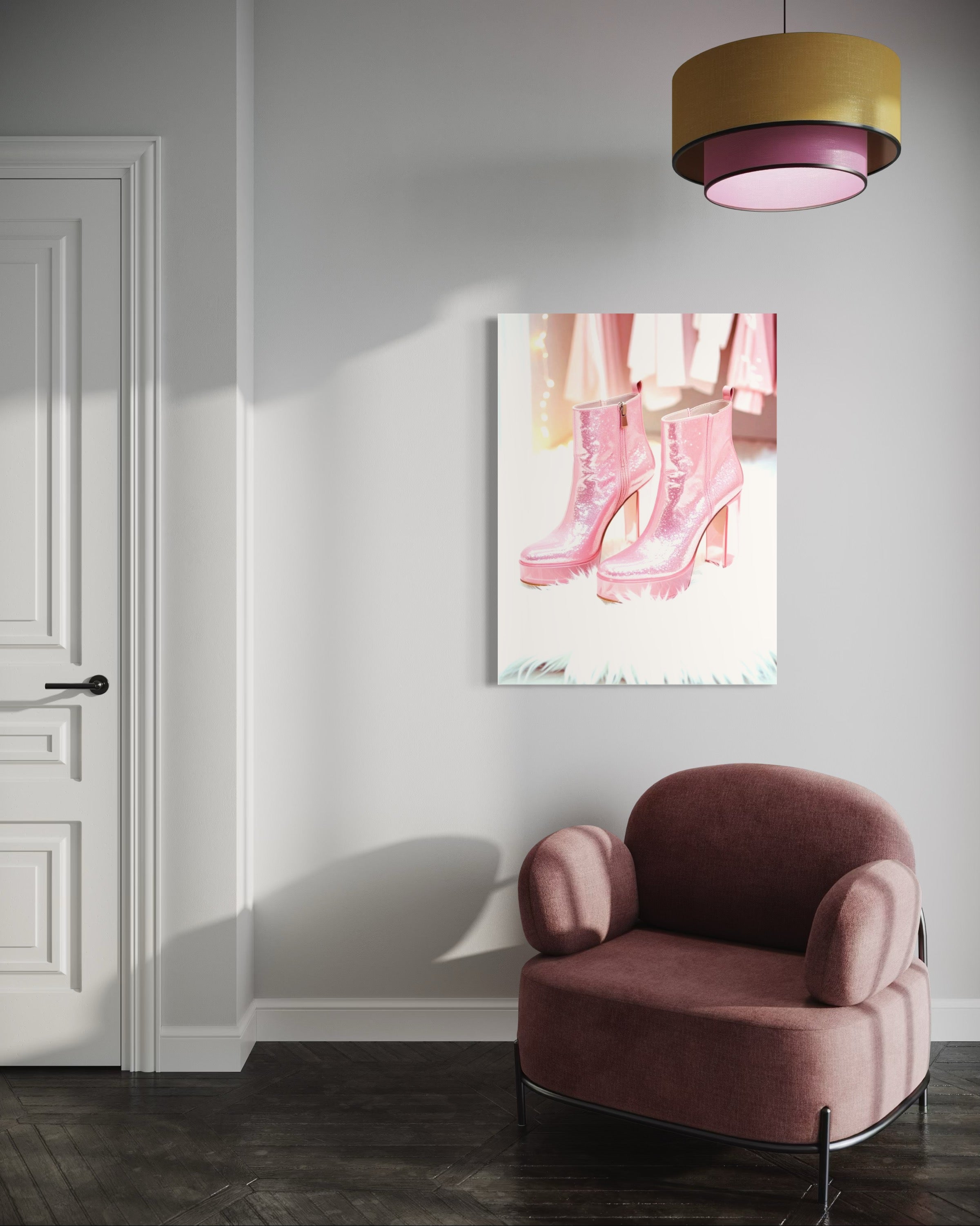 Pink Glitter Platforms Museum Print