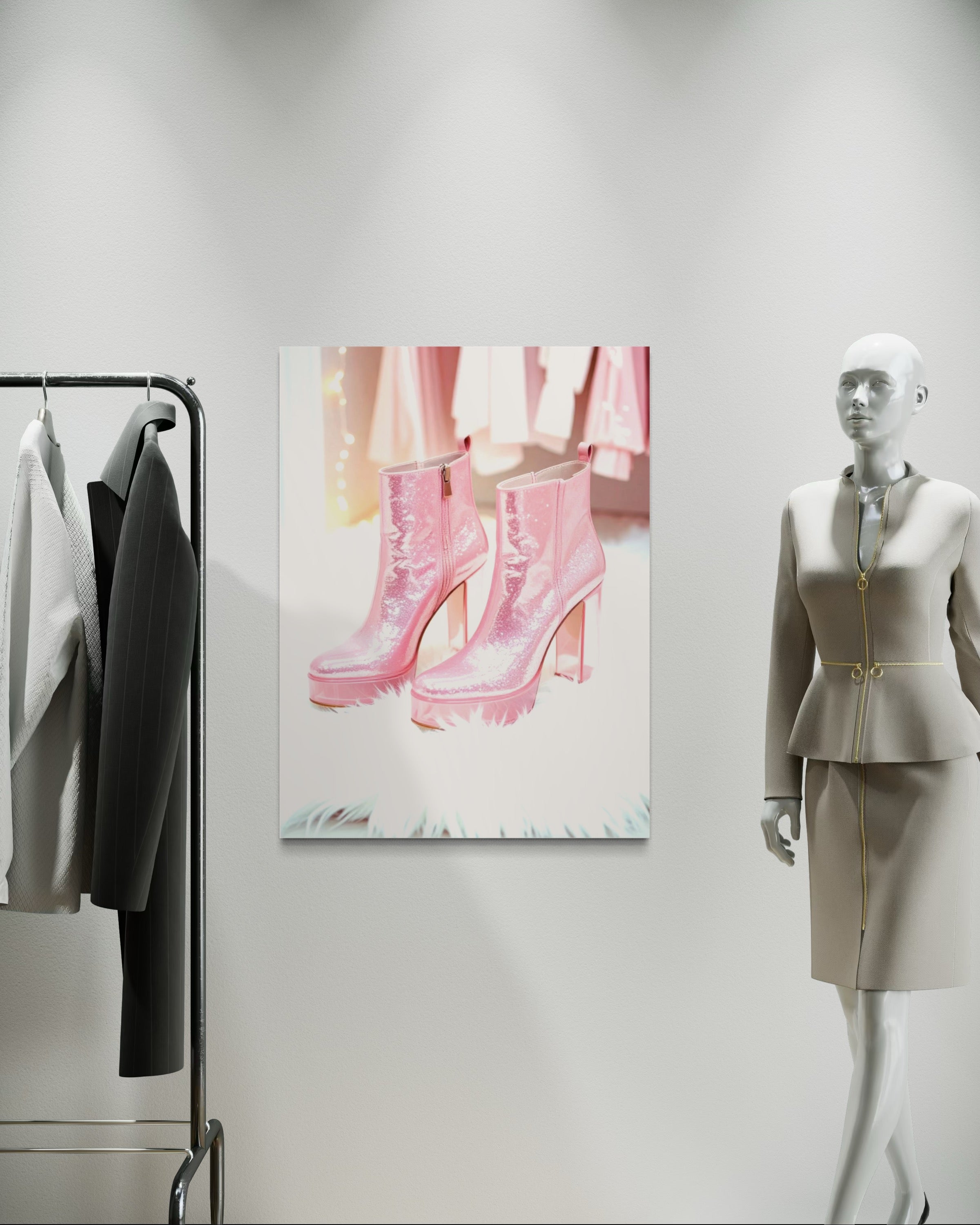 Pink Glitter Platforms Museum Print