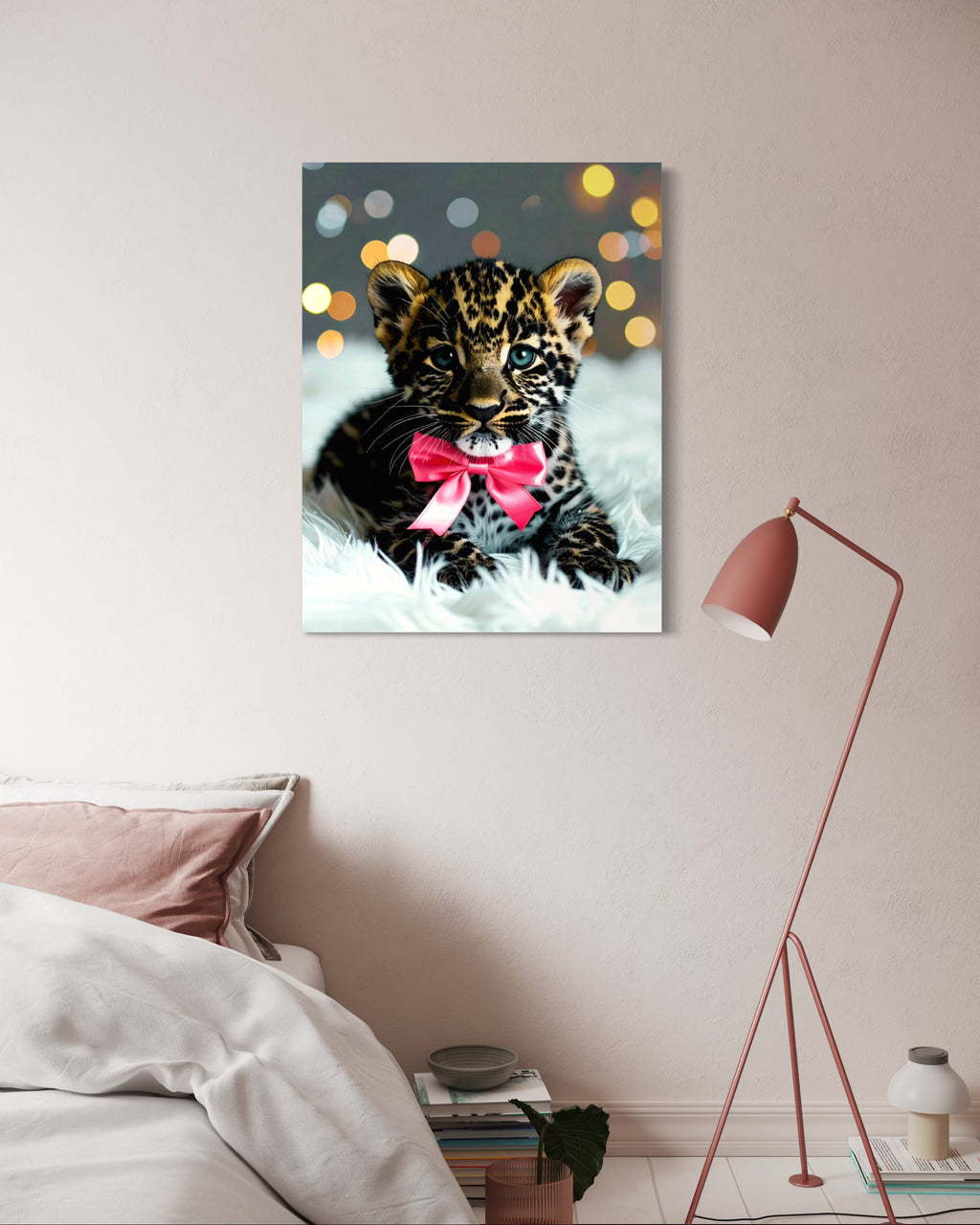 Leopard Cub with Pink Bowtie Museum Print