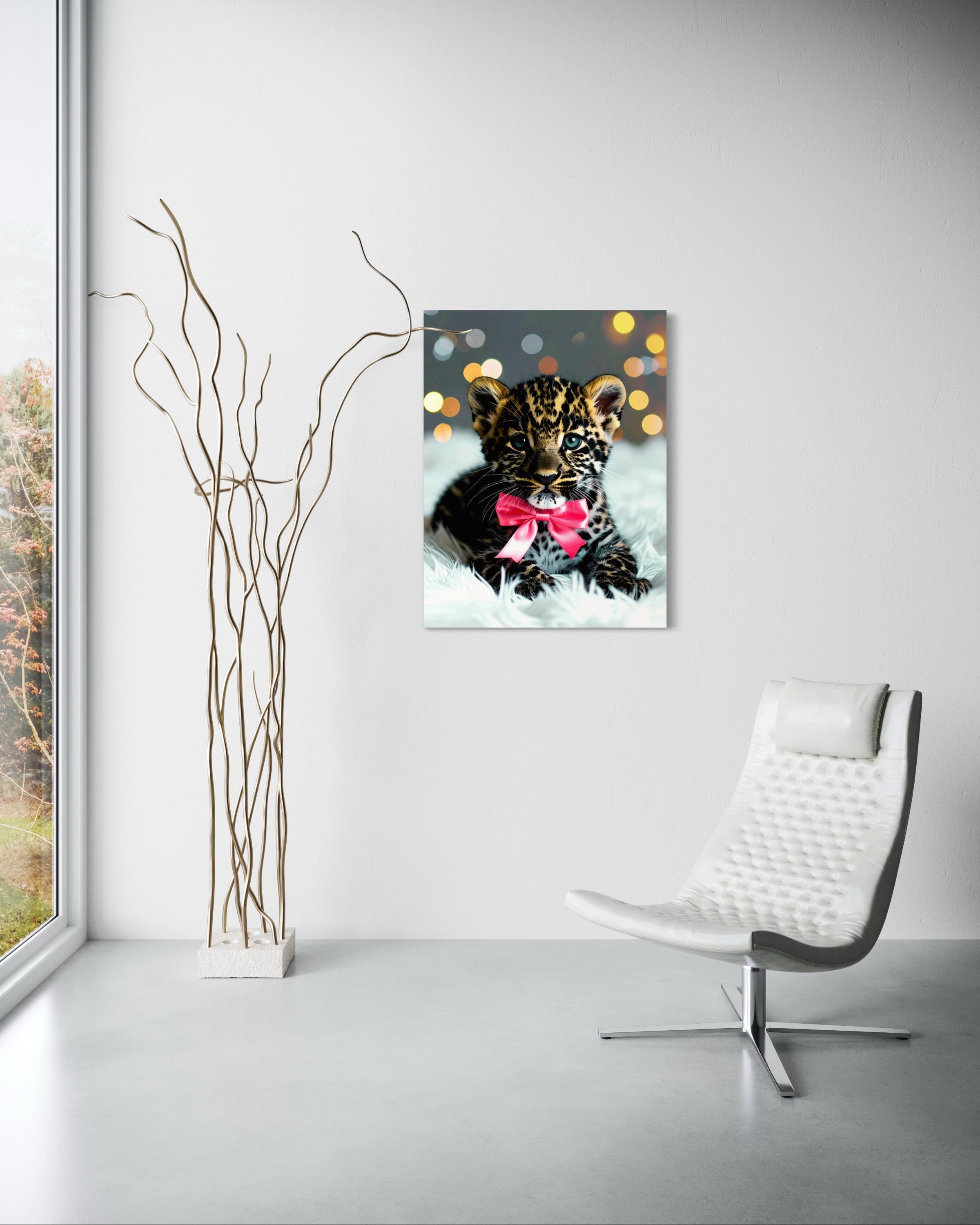 Leopard Cub with Pink Bowtie Museum Print