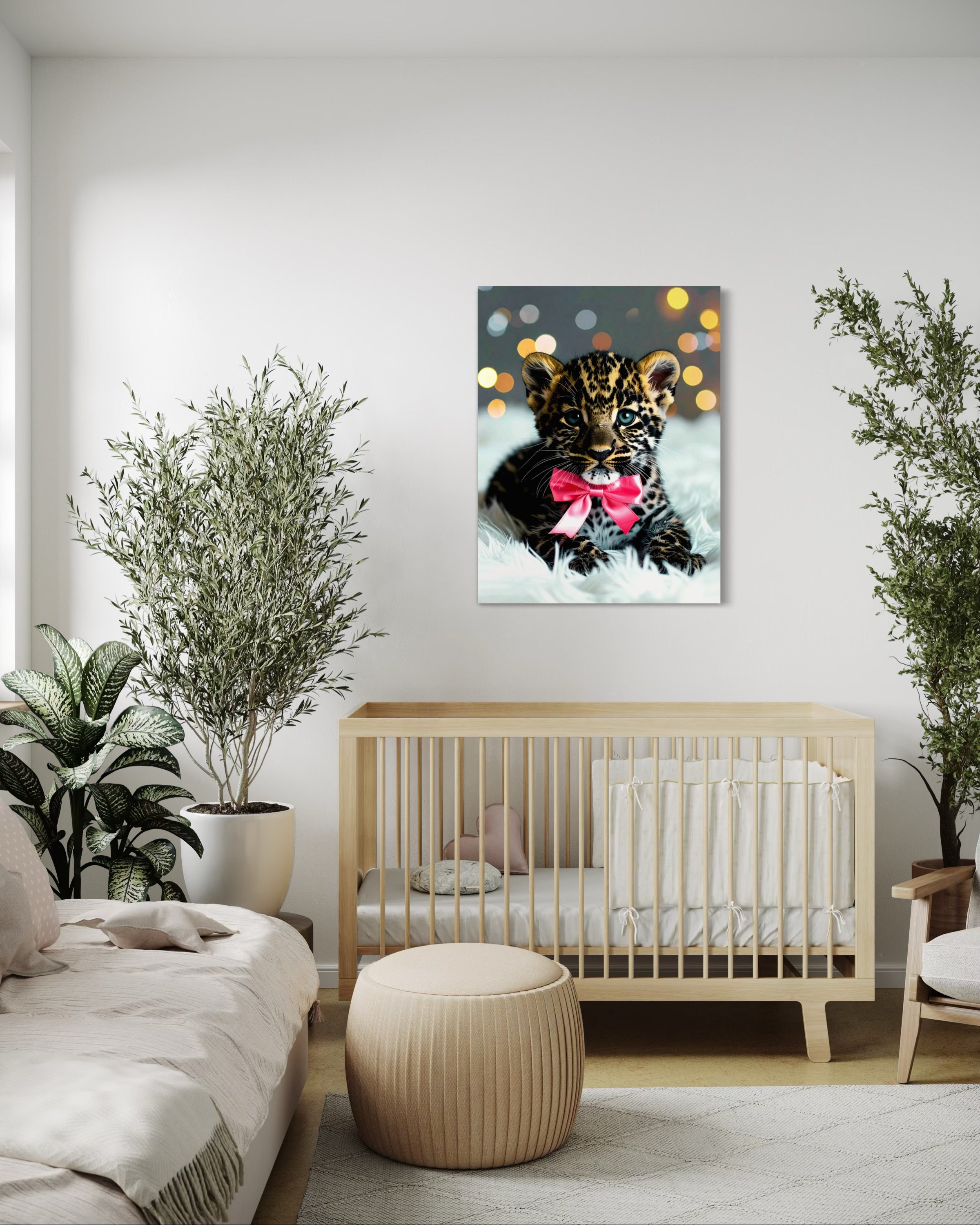 Leopard Cub with Pink Bowtie Museum Print
