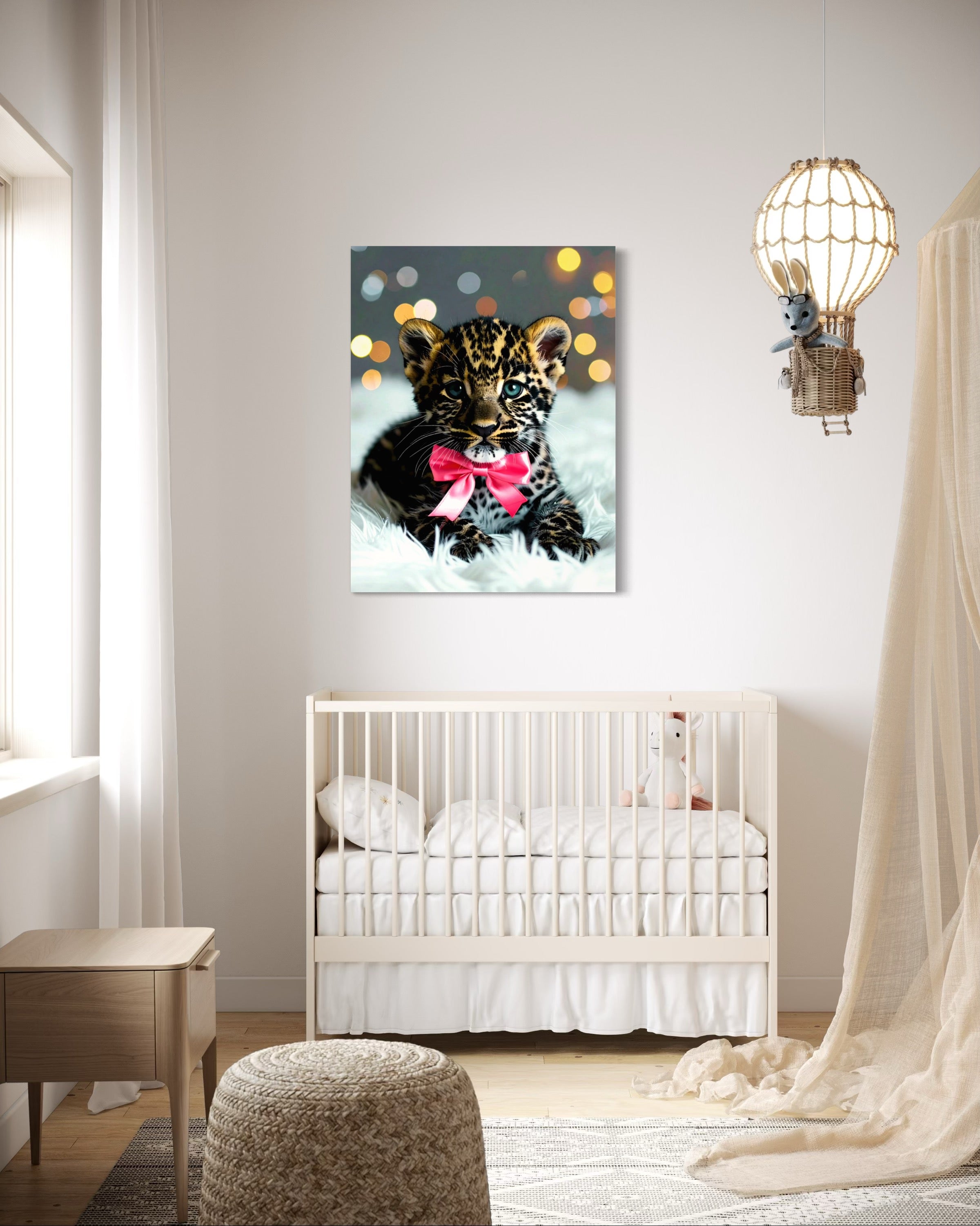Leopard Cub with Pink Bowtie Museum Print