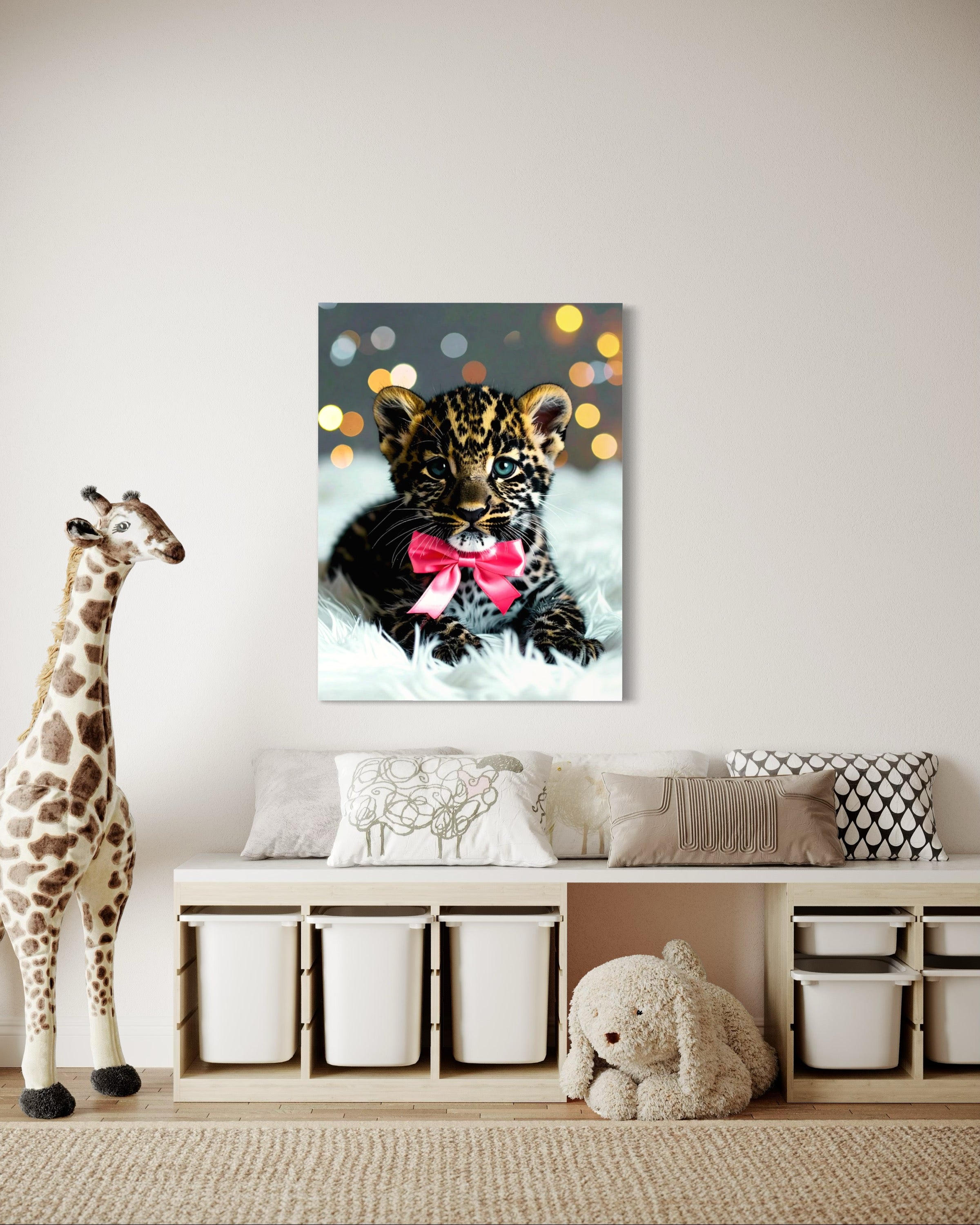 Leopard Cub with Pink Bowtie Museum Print