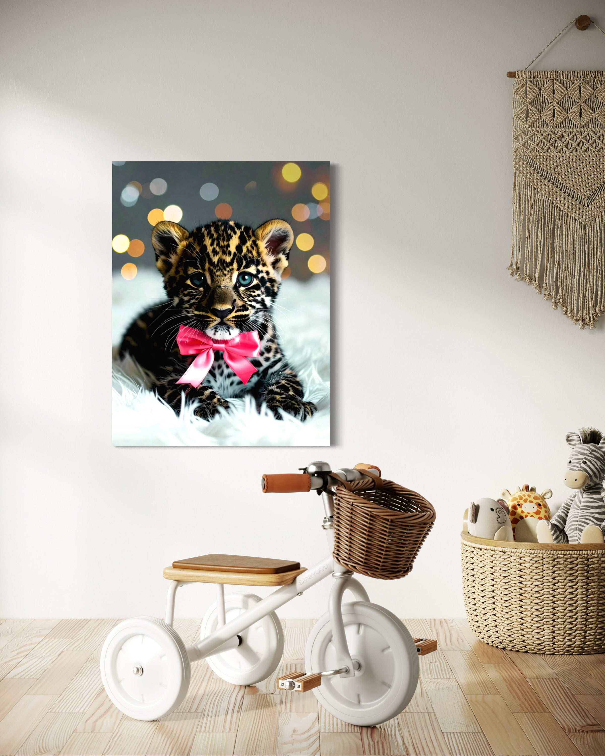 Leopard Cub with Pink Bowtie Museum Print