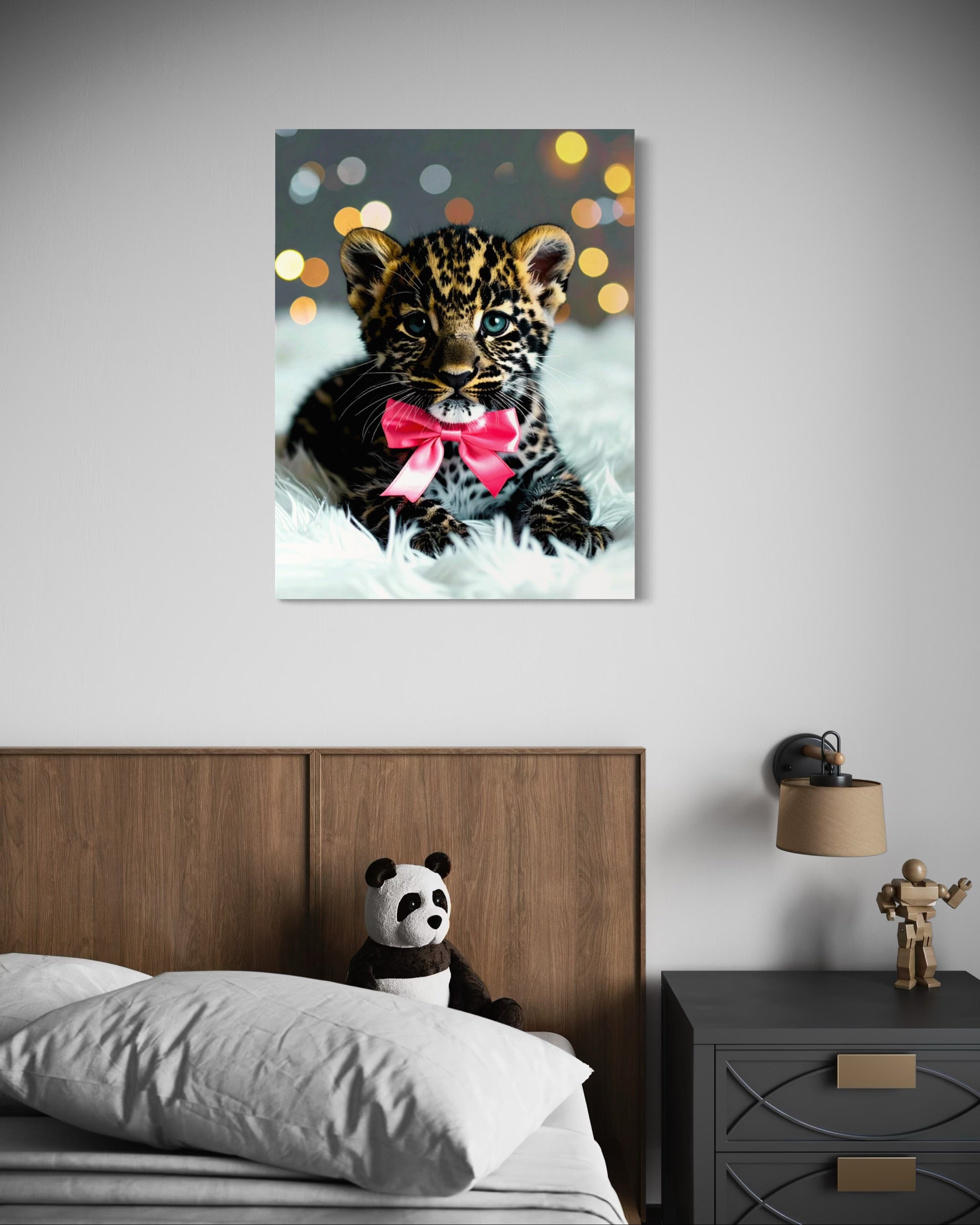 Leopard Cub with Pink Bowtie Museum Print