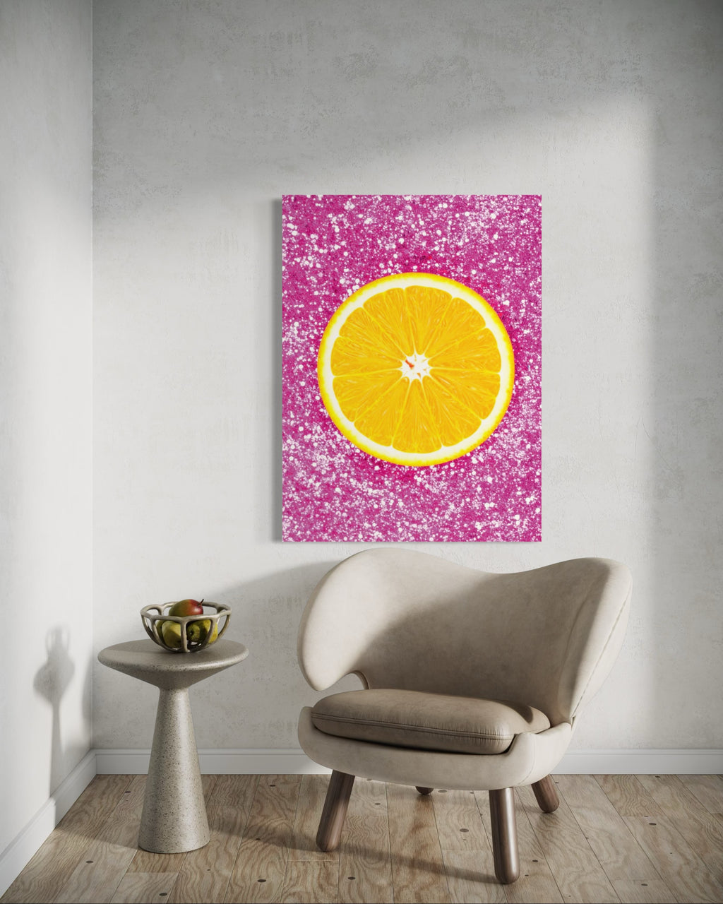 Orange Slice with Pink Glitter Museum Print