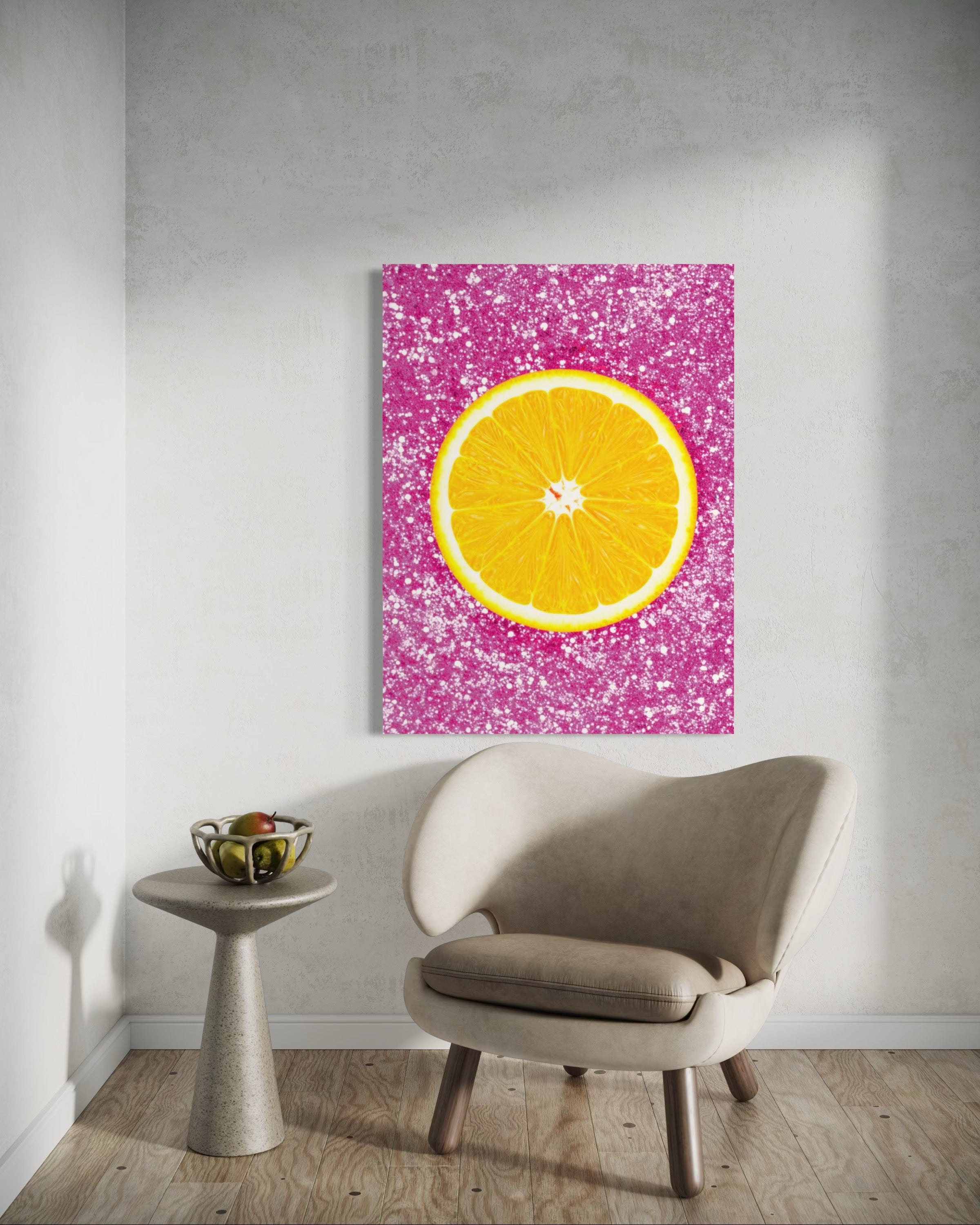 Orange Slice with Pink Glitter Museum Print