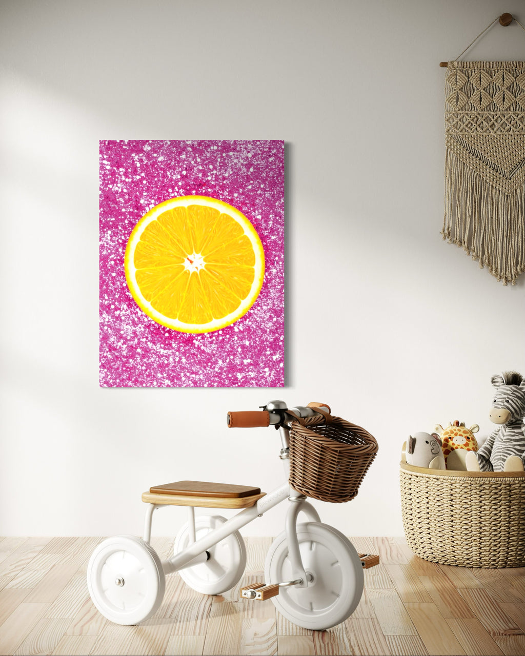 Orange Slice with Pink Glitter Museum Print
