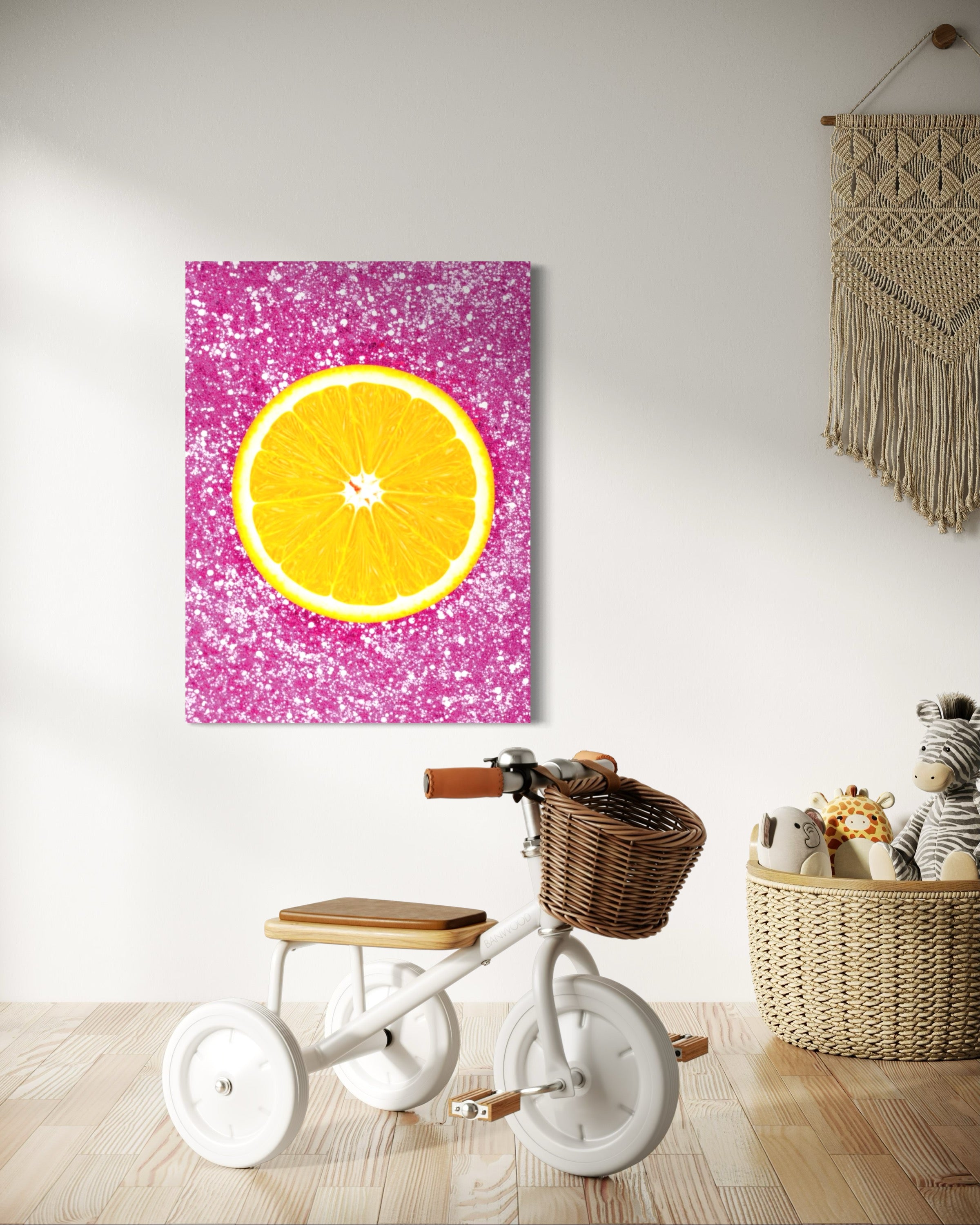 Orange Slice with Pink Glitter Museum Print