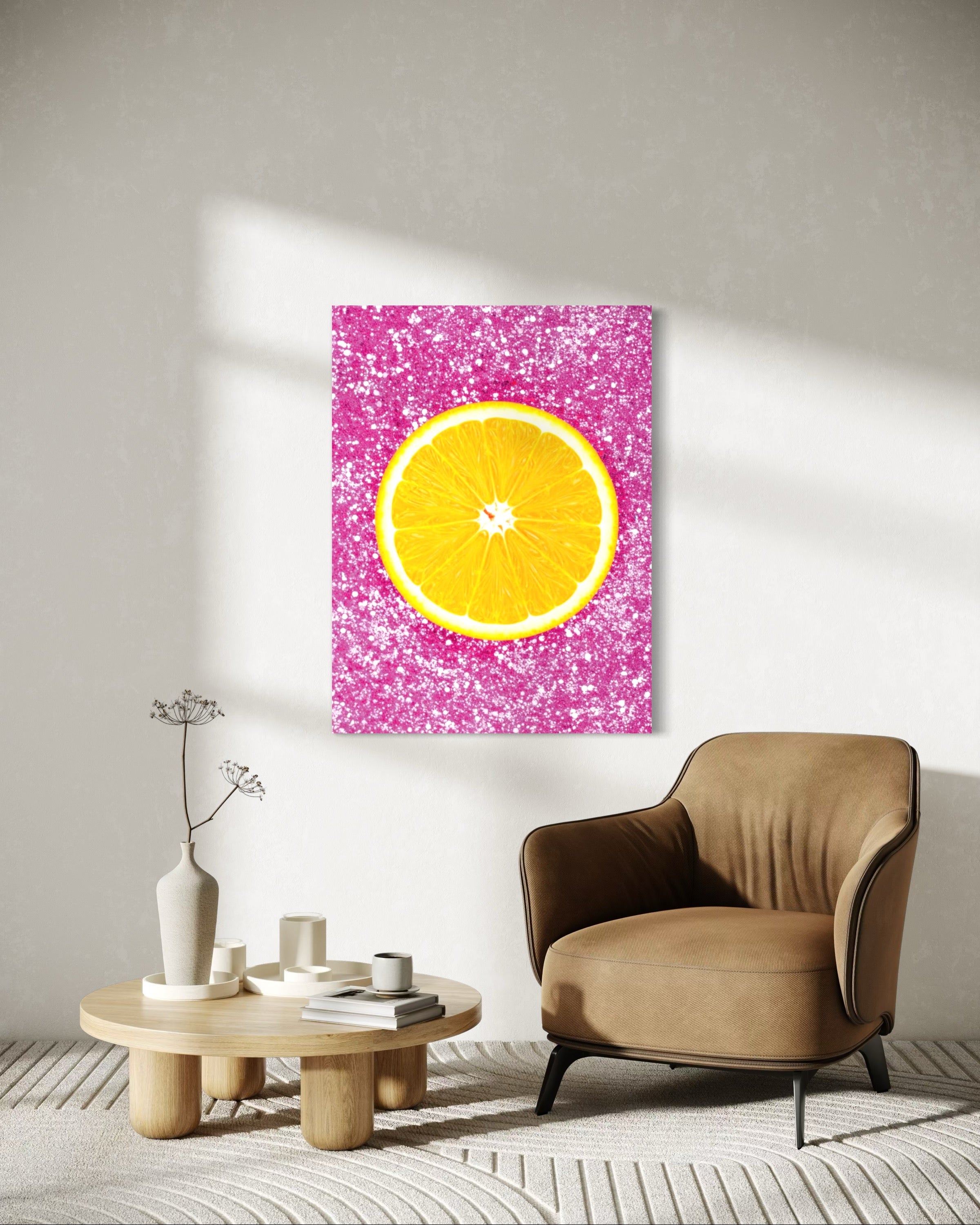 Orange Slice with Pink Glitter Museum Print
