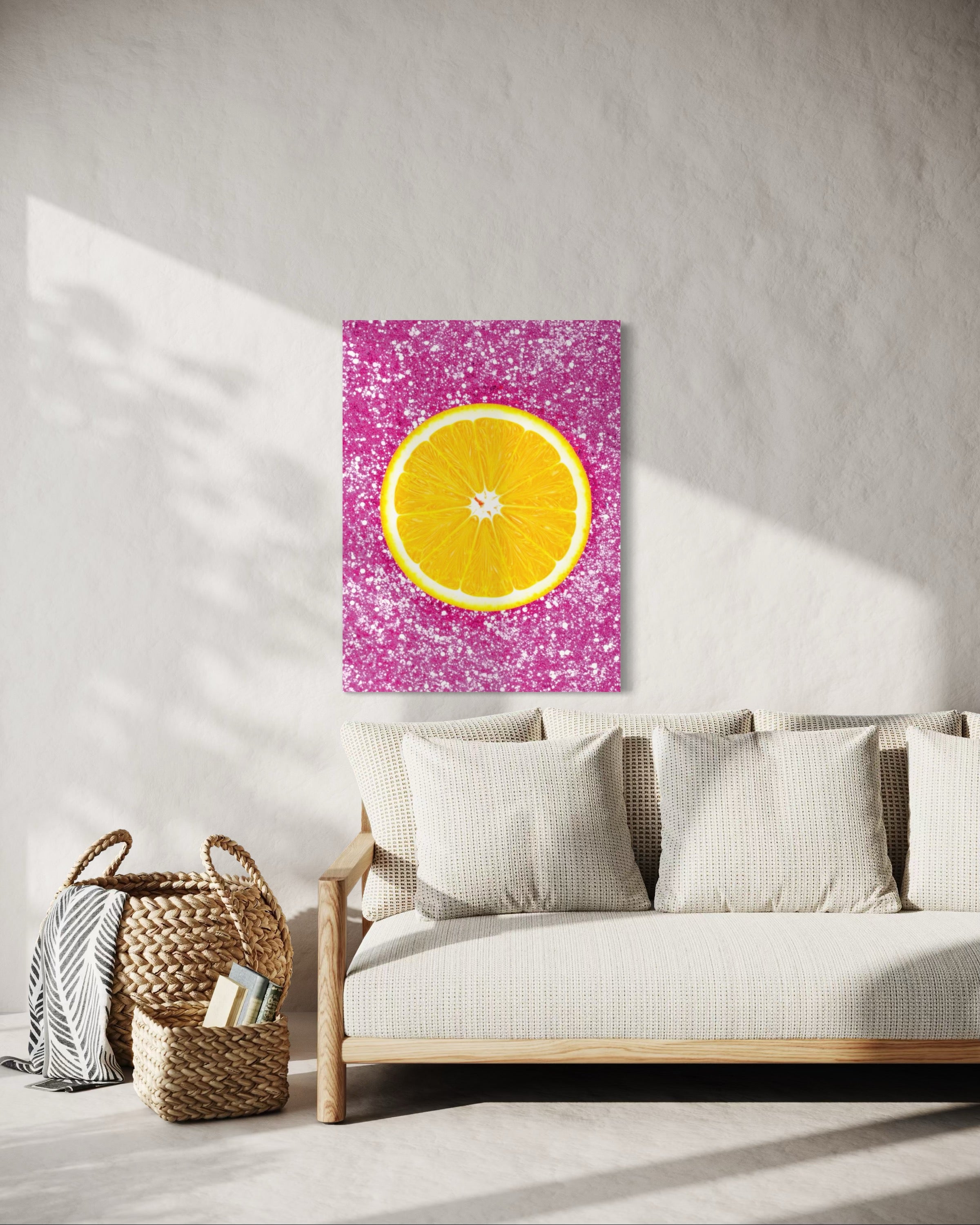 Orange Slice with Pink Glitter Museum Print