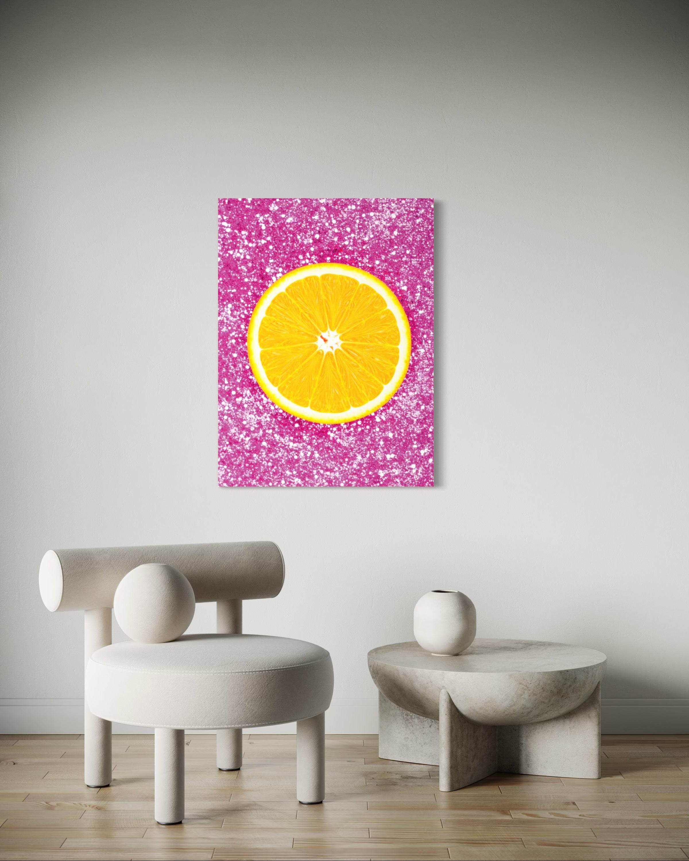 Orange Slice with Pink Glitter Museum Print
