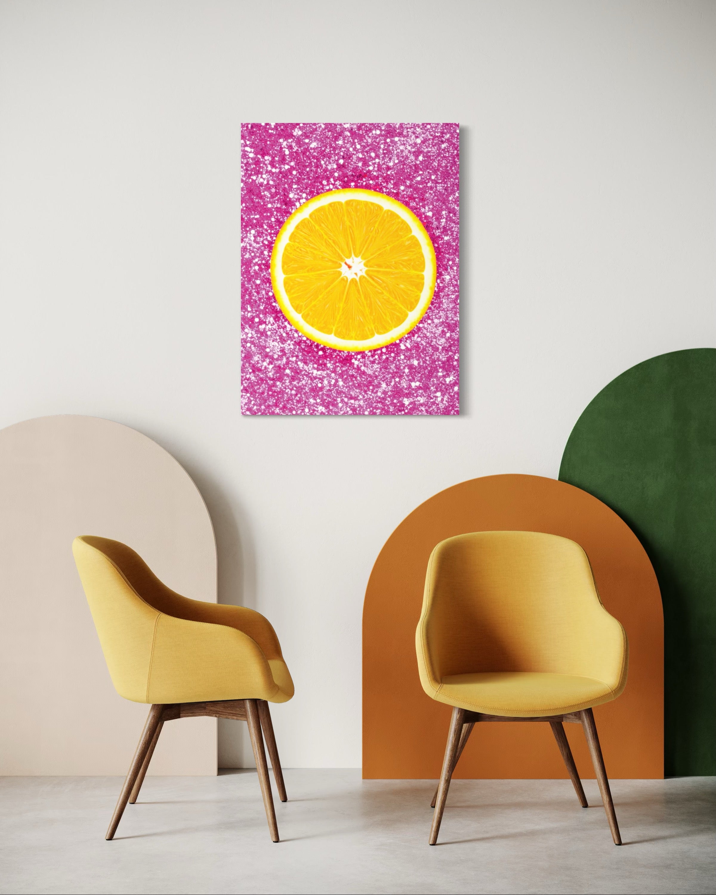 Orange Slice with Pink Glitter Museum Print
