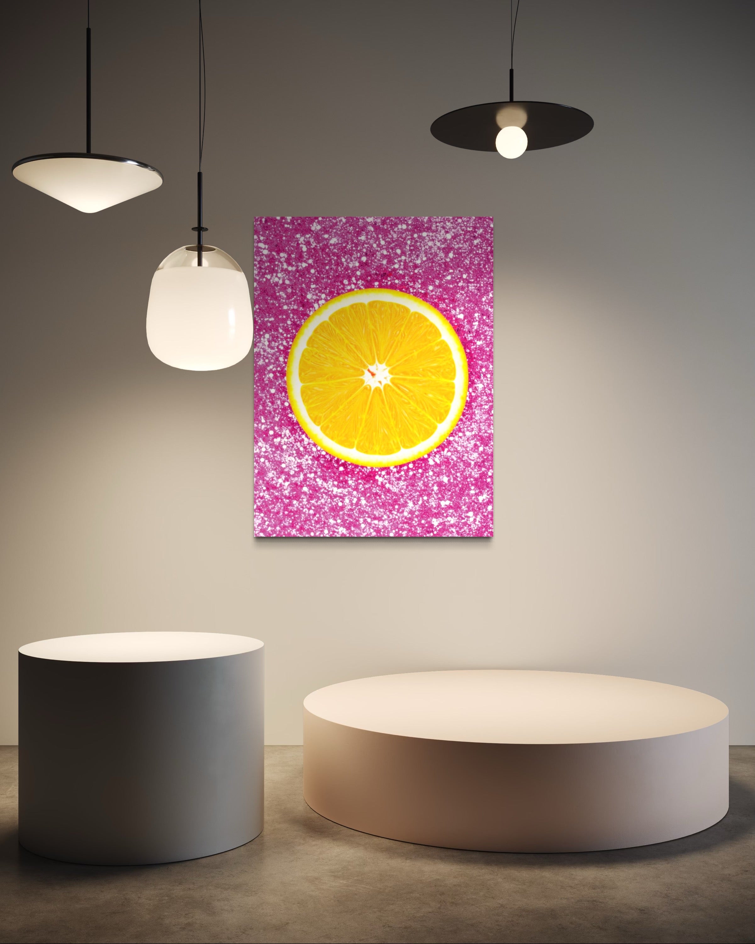 Orange Slice with Pink Glitter Museum Print