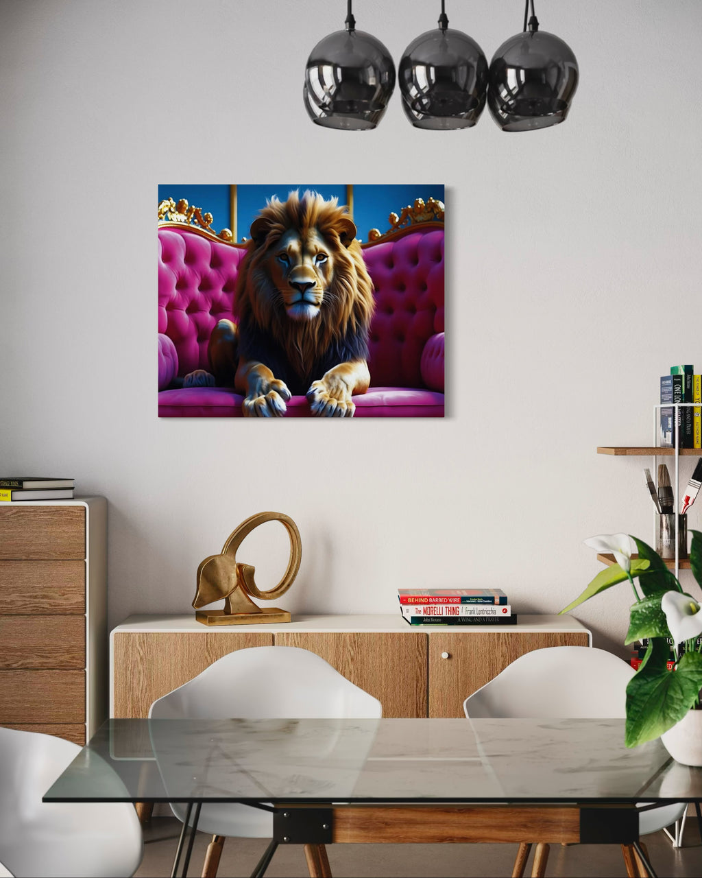 Lion in Luxury Museum Print