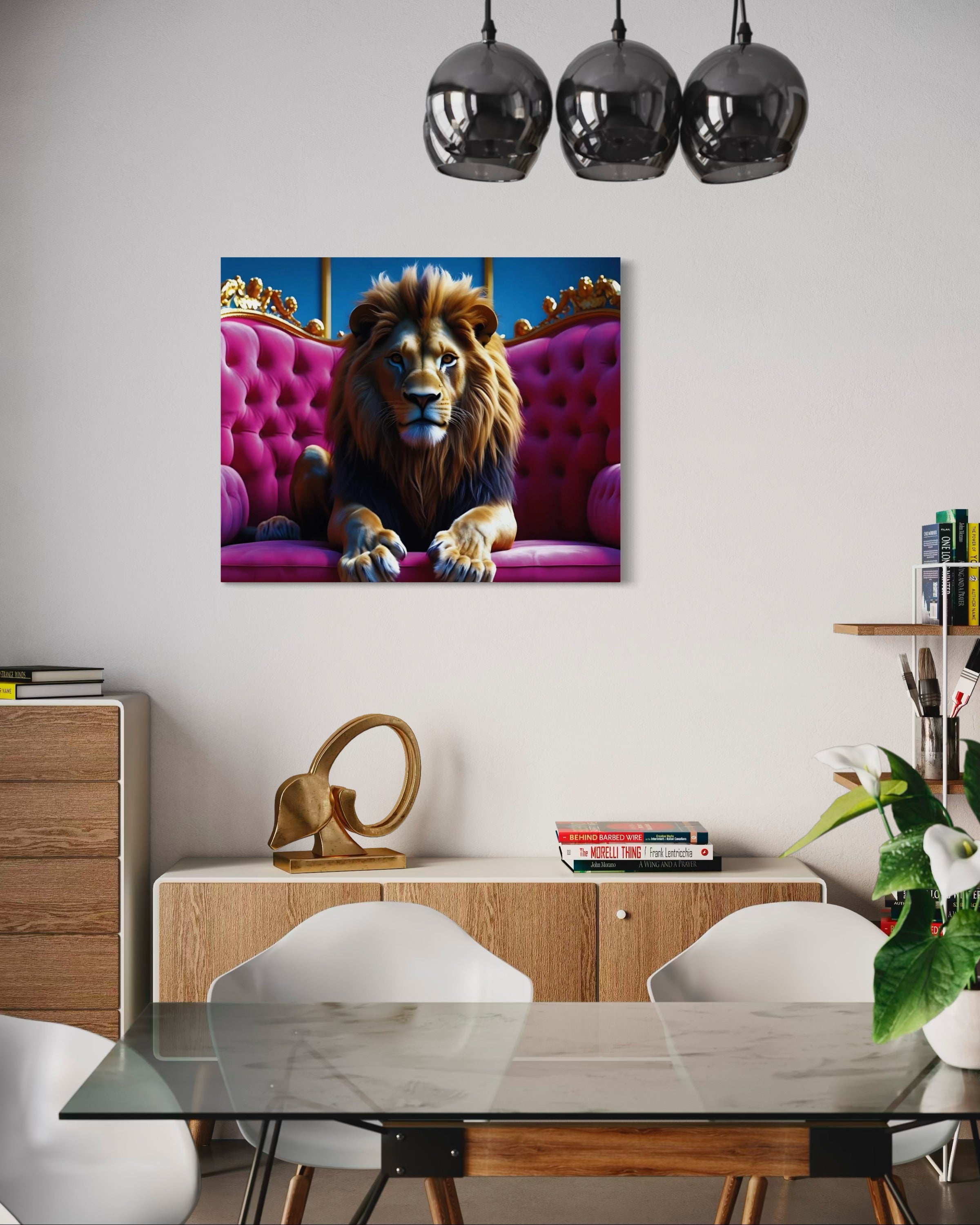 Lion in Luxury Museum Print